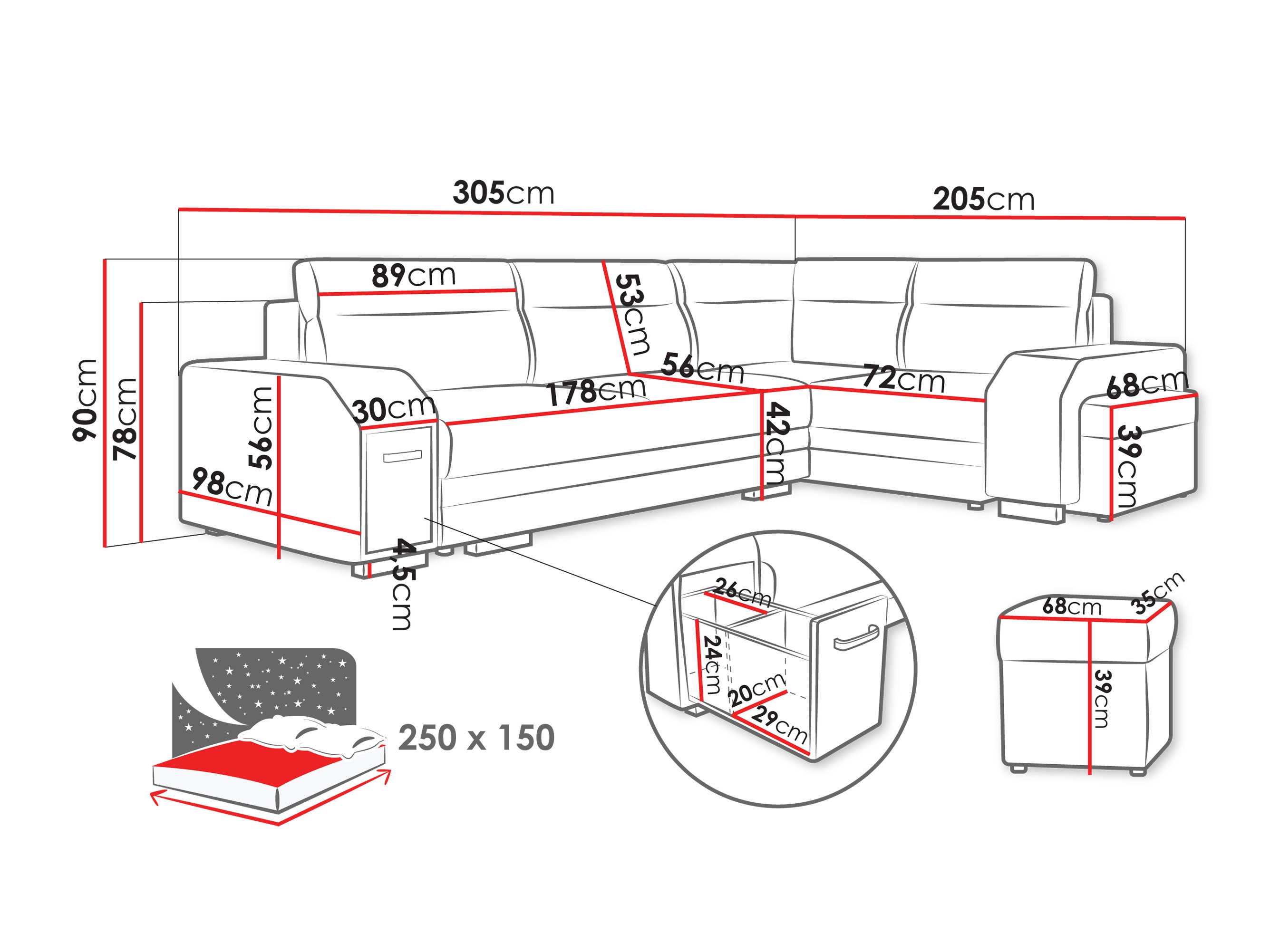 Ecksofa Kingsport 116 (Nazar 225.06)