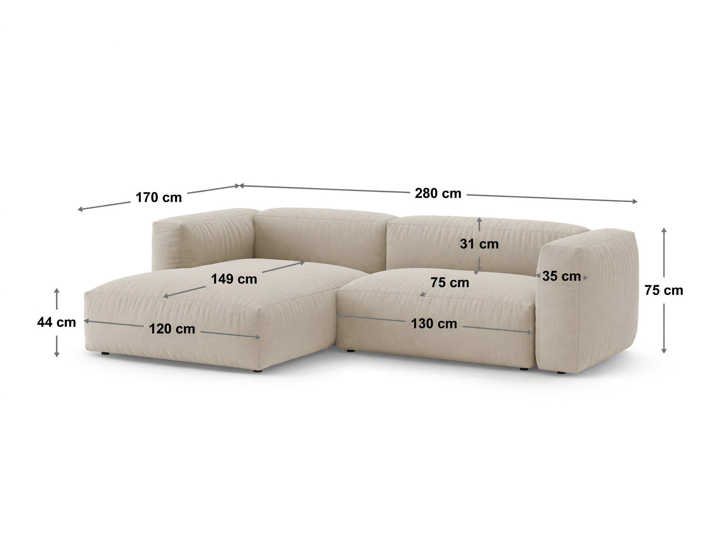 Ecksofa Sorcoro 136 (Vogue 01)
