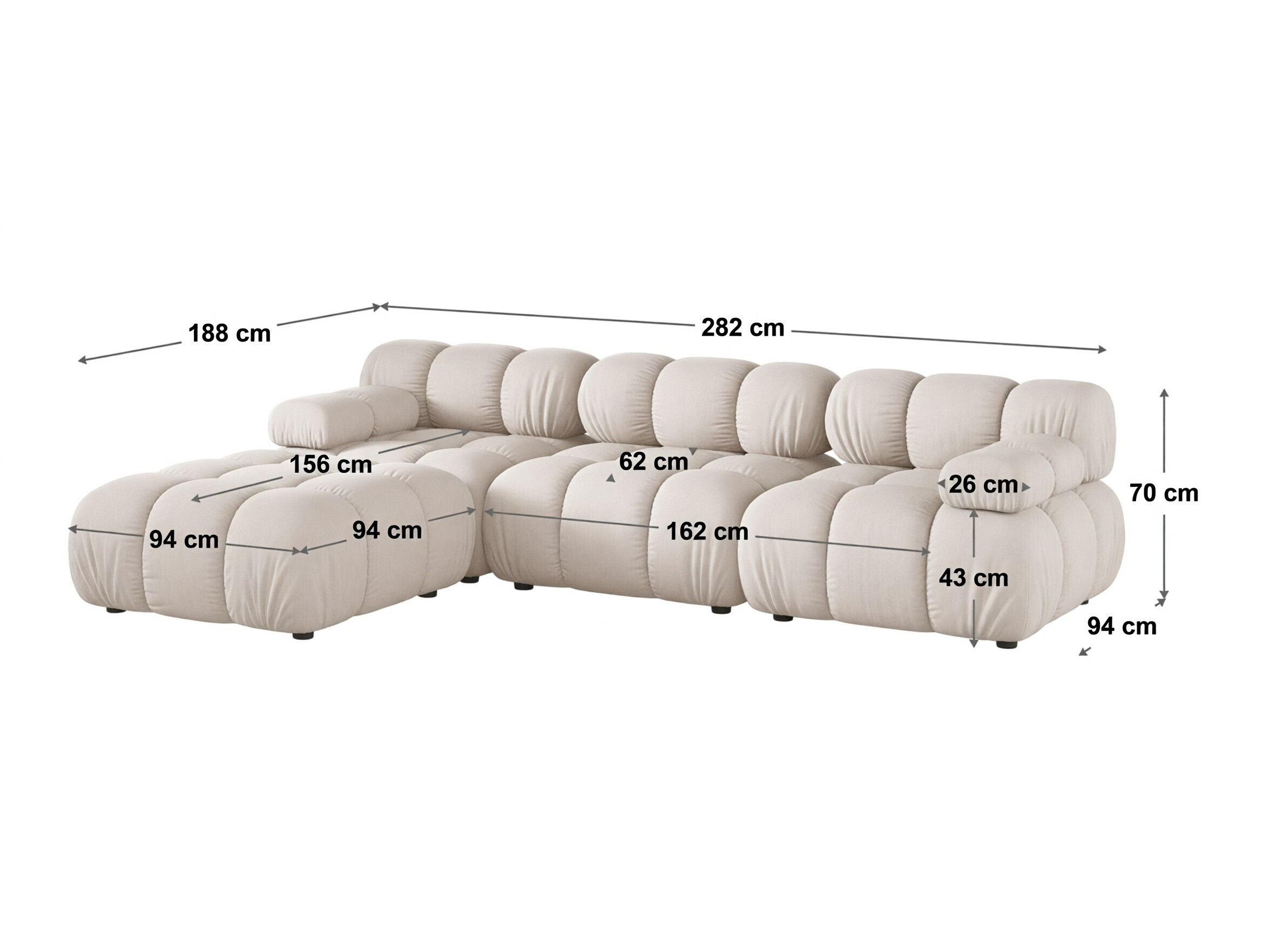 Modulares Ecksofa Caltenu 113 (Sonic 15)