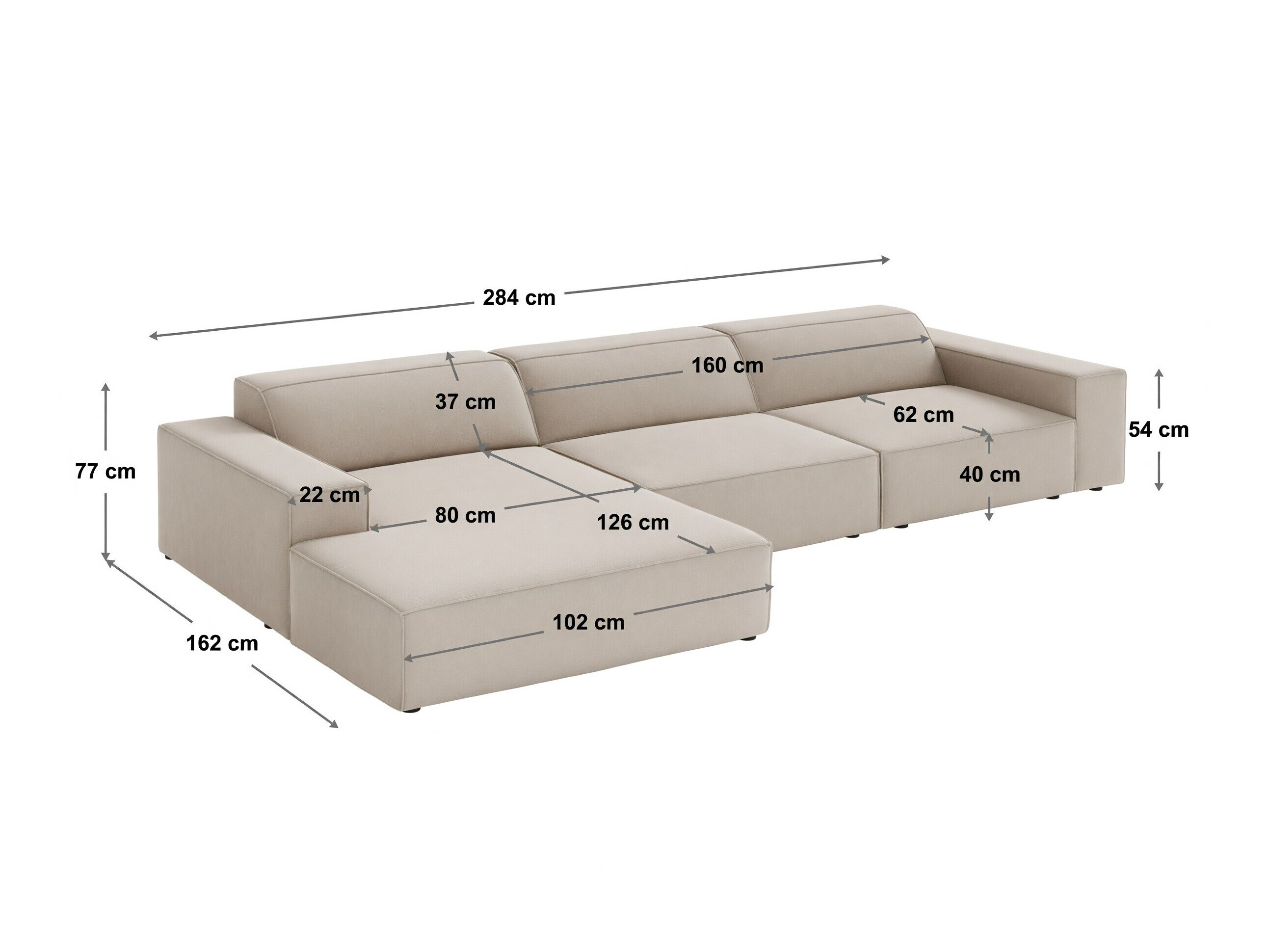 Modulares Ecksofa Lomcalu 102 (Bluvel 22)