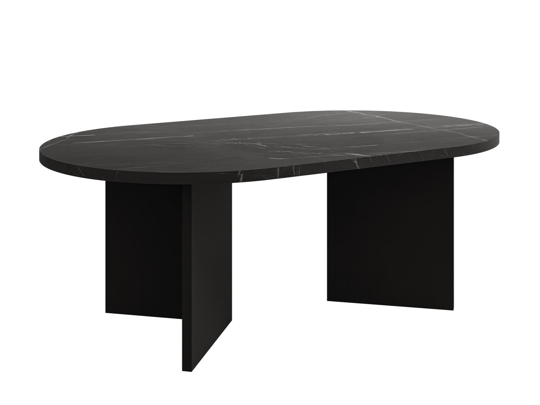 Couchtisch Comfivo Fungus (Schwarzer Marmor + Schwarz)