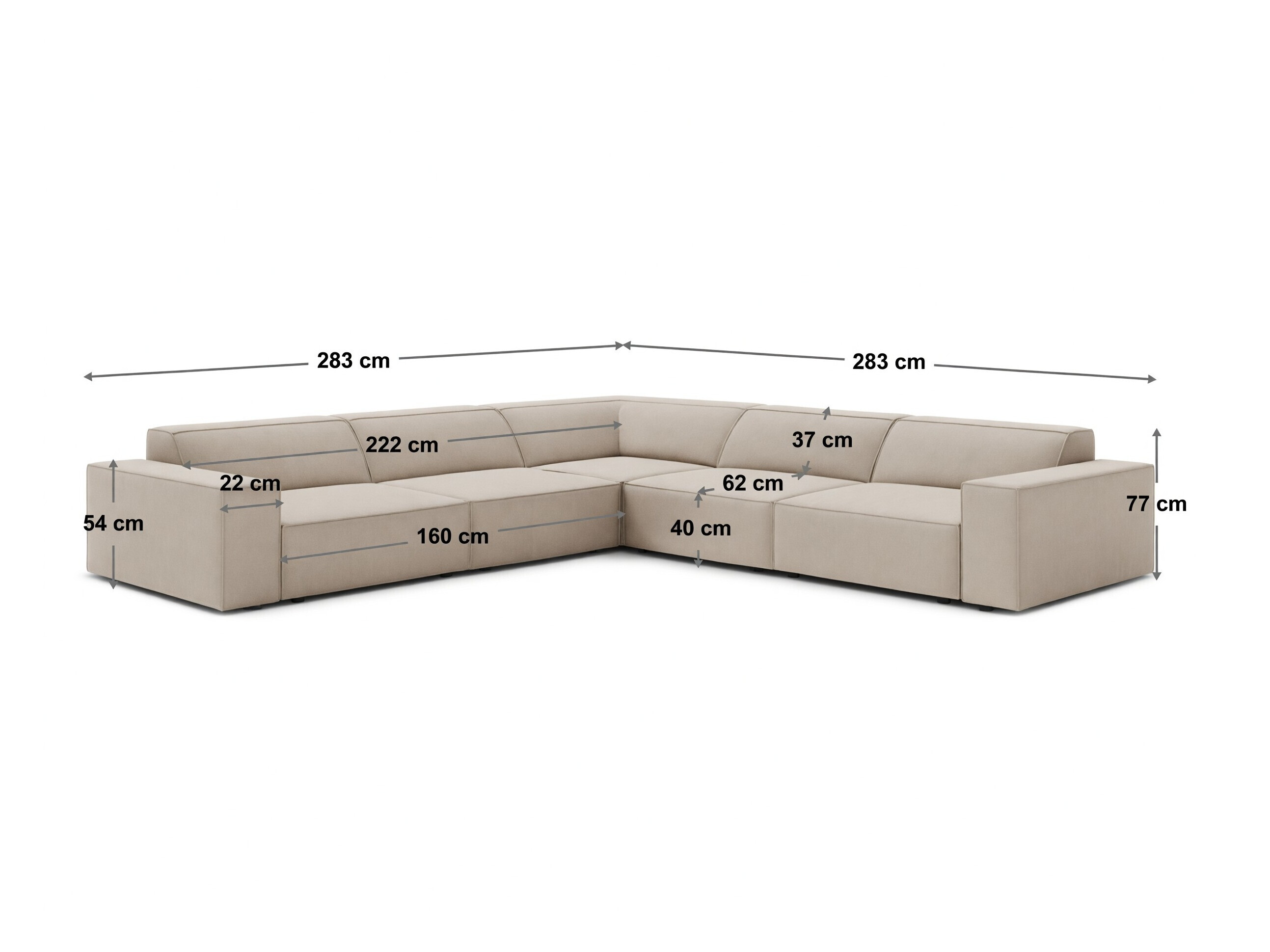 Modulares Ecksofa Lomcalu 125 (Venus 2932)