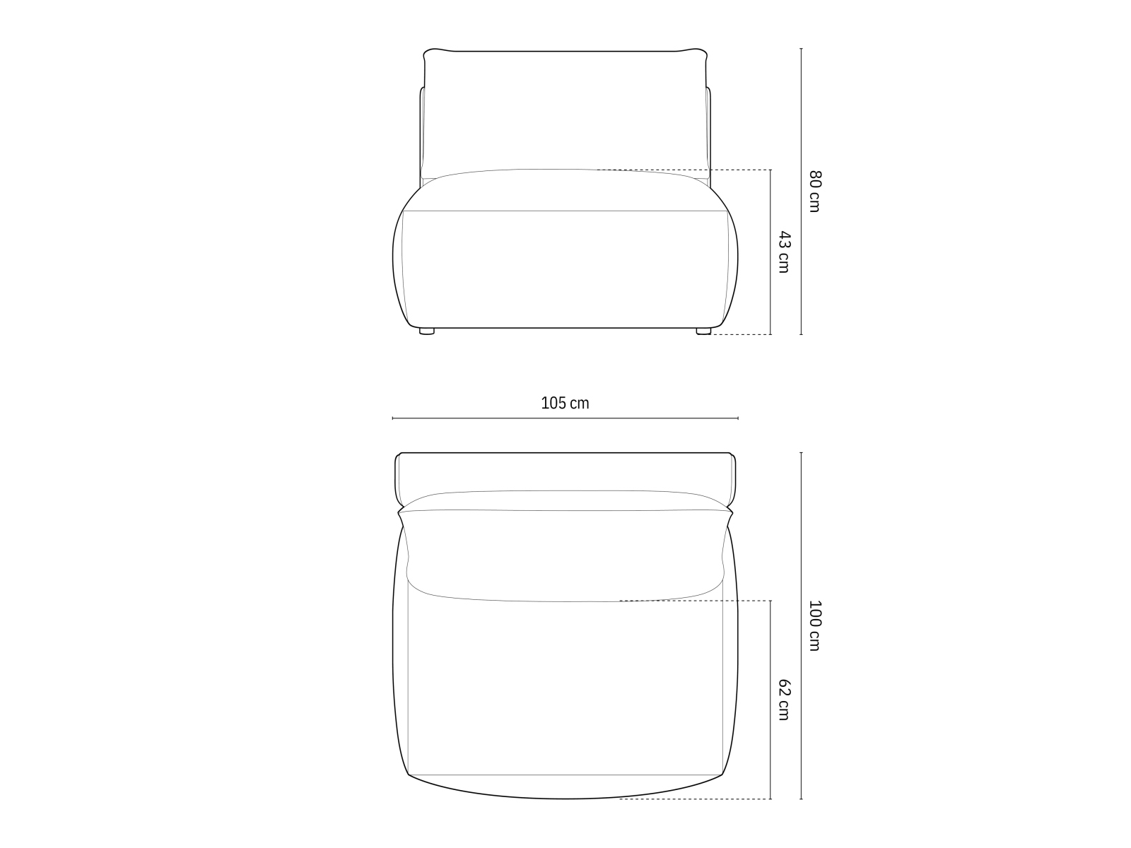 Modularer Sessel Ruvmone 104 (Casino Pearl)