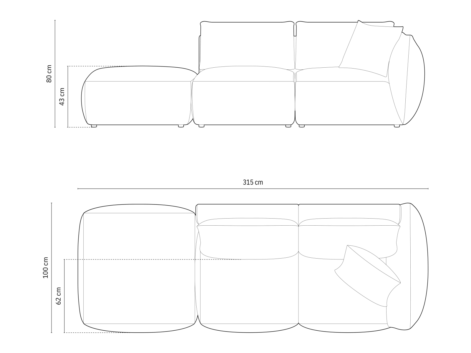 Modulares Sofa Ruvmone 105 (Casino Pearl)