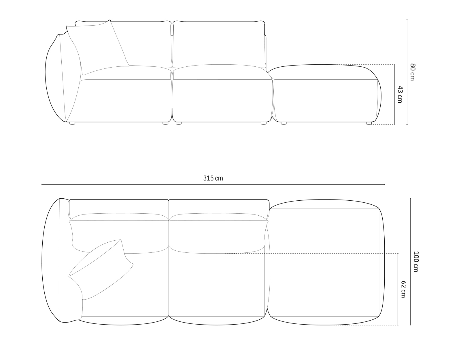 Modulares Sofa Ruvmone 105 (Casino Pearl)