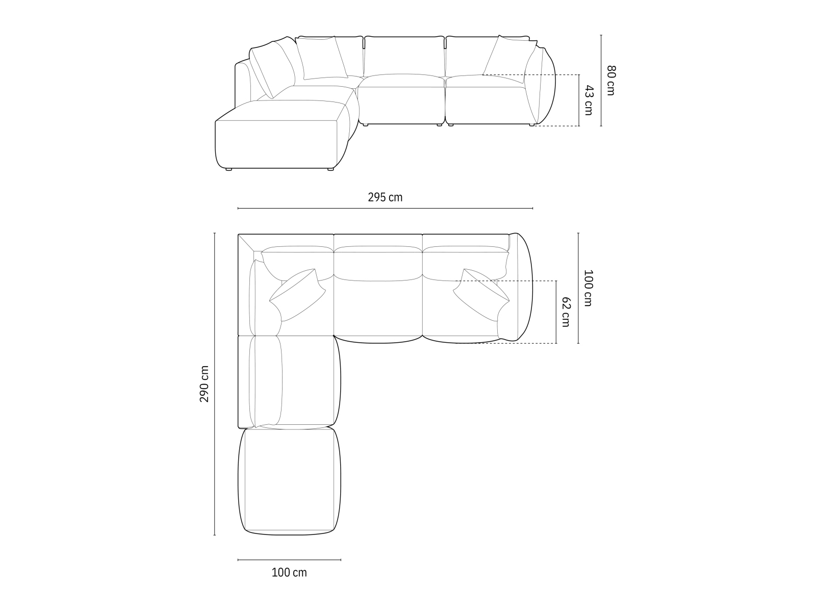 Modulares Ecksofa Ruvmone 108 (Casino Pearl)