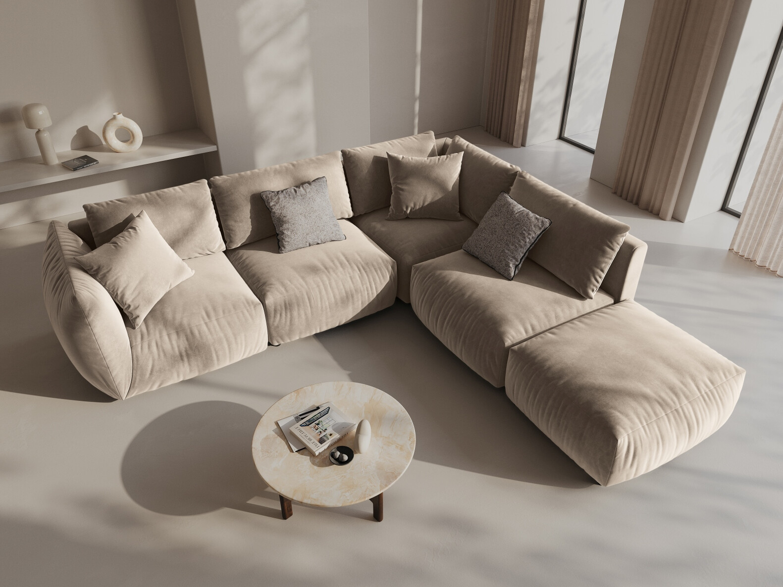 Modulares Ecksofa Ruvmone 108 (Casino Pearl)