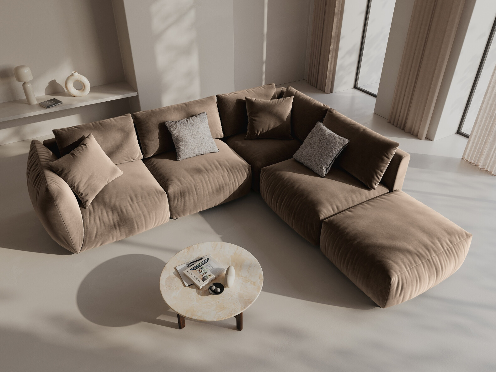 Modulares Ecksofa Ruvmone 108 (Casino Taupe)