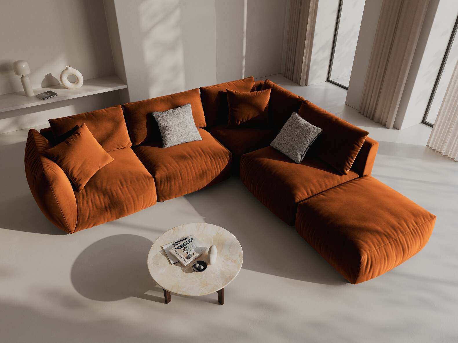 Modulares Ecksofa Ruvmone 108 (Casino Terracota)