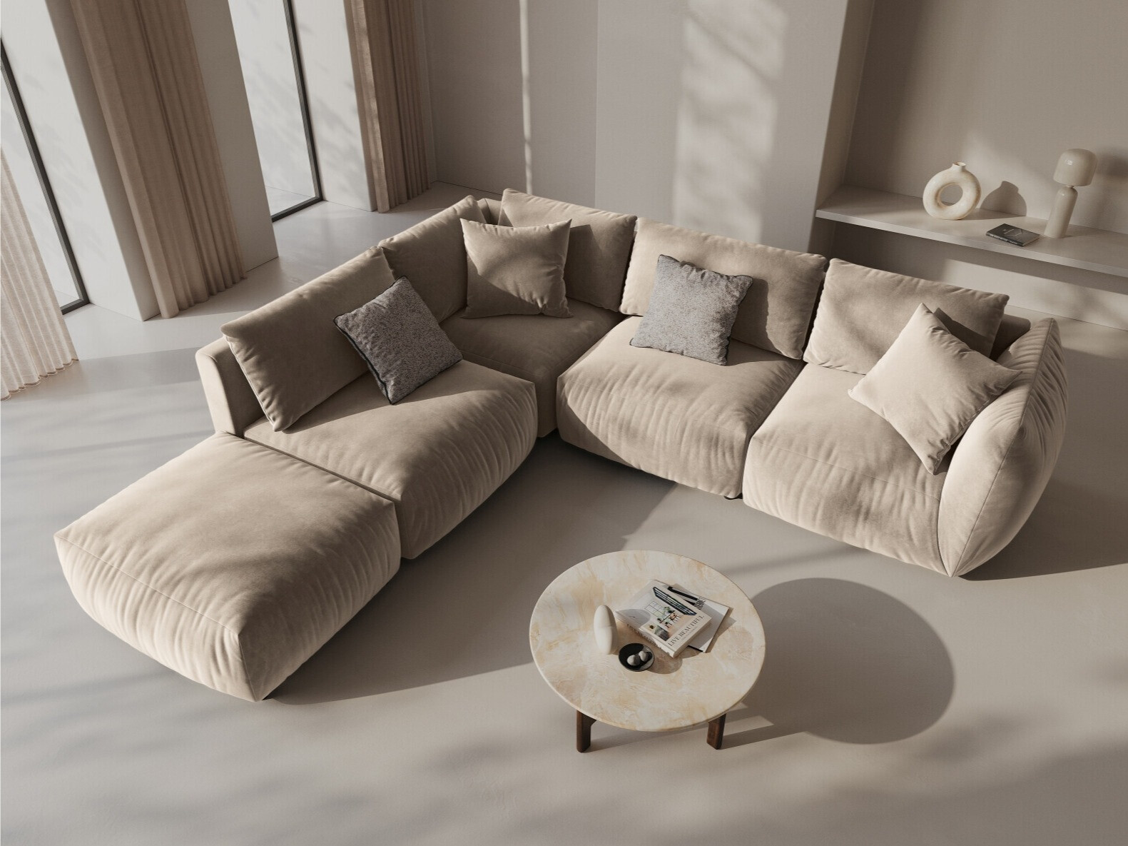 Modulares Ecksofa Ruvmone 108 (Casino Pearl)