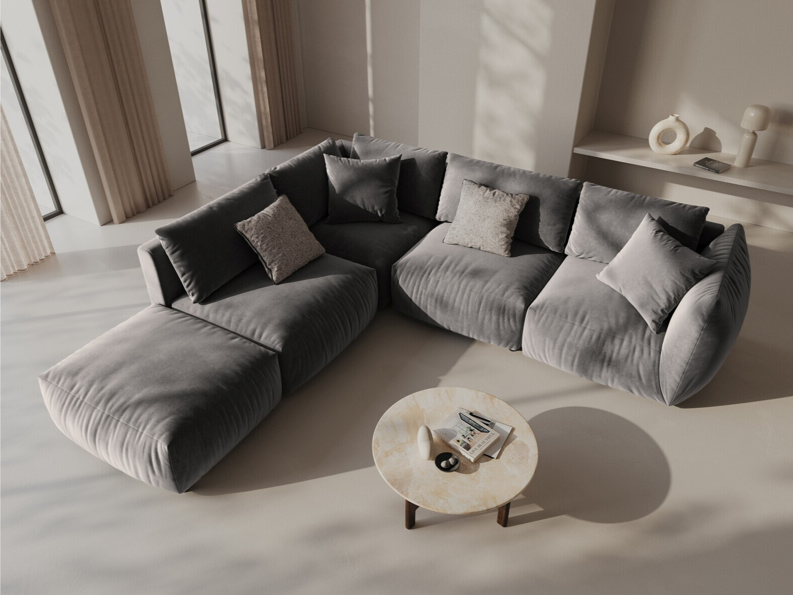 Modulares Ecksofa Ruvmone 108 (Casino Stone)