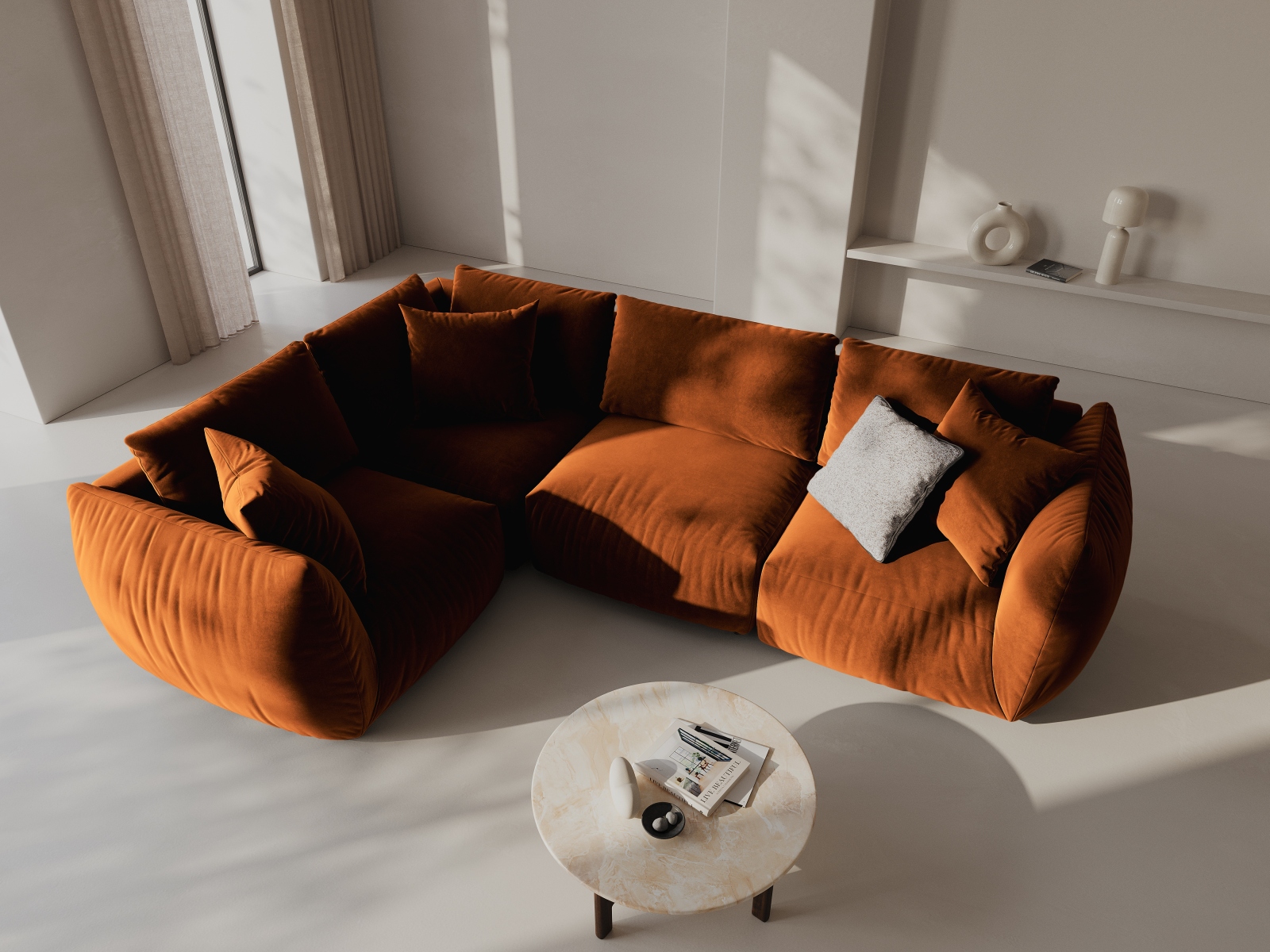 Modulares Ecksofa Ruvmone 109 (Casino Terracota)