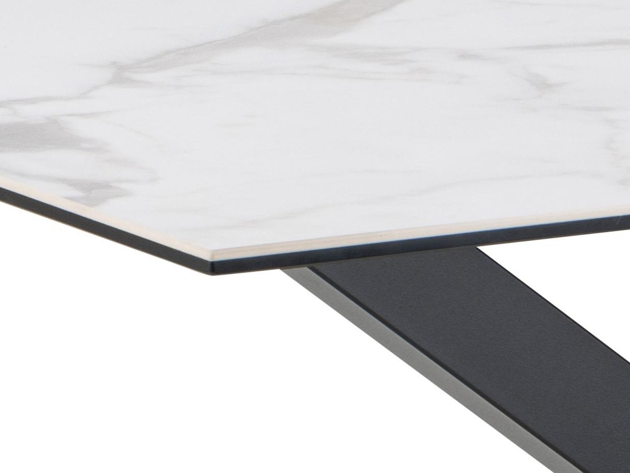 Tisch Norsica 918 (Weißer Marmor + Schwarz)