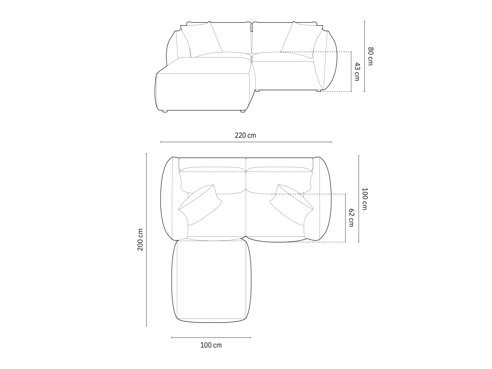 Modulares Ecksofa Ruvmone 110 (Casino Pearl)