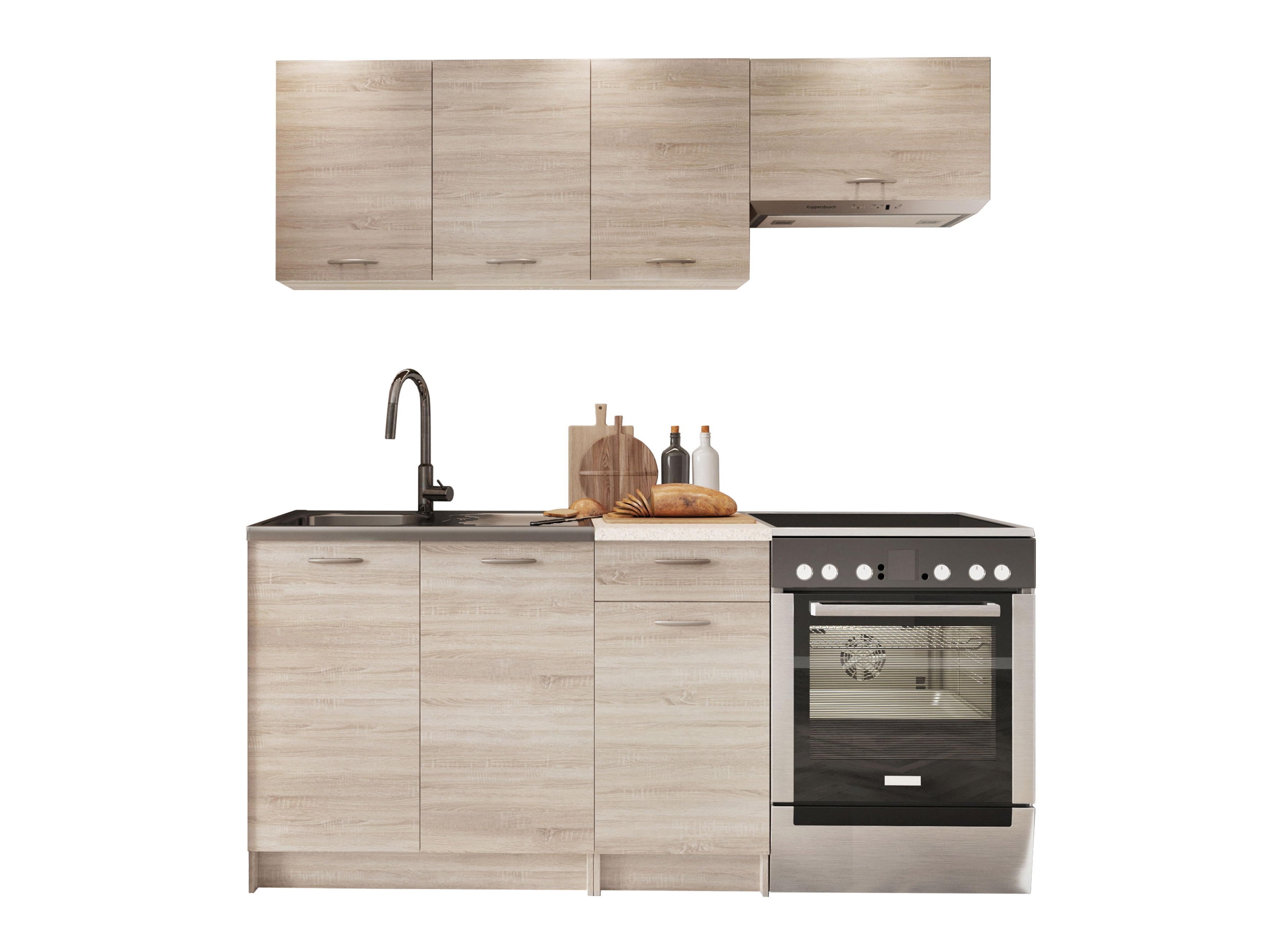 Küchenset Ota (Sonoma Eichenholzoptik + Beige)
