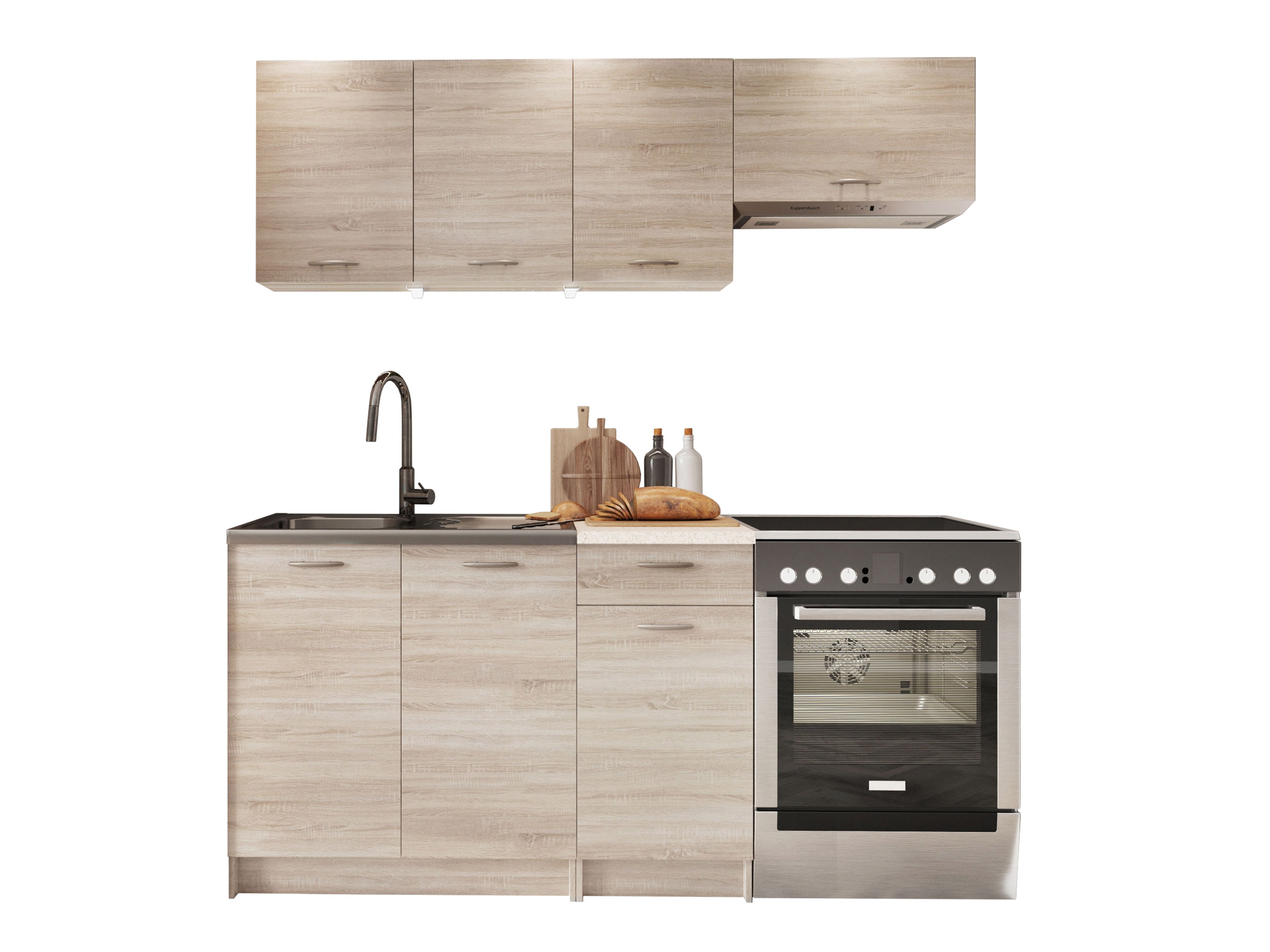Küchenset Ota (Sonoma Eichenholzoptik + Beige)