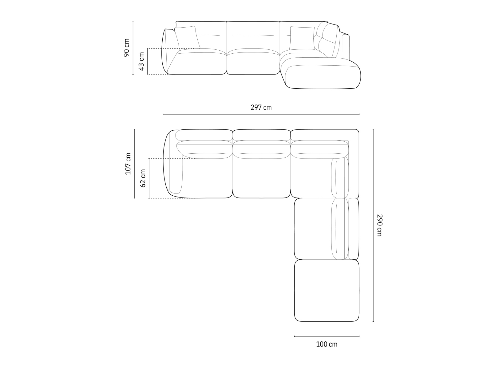 Ecksofa Felmeli 102 (Wind 75)