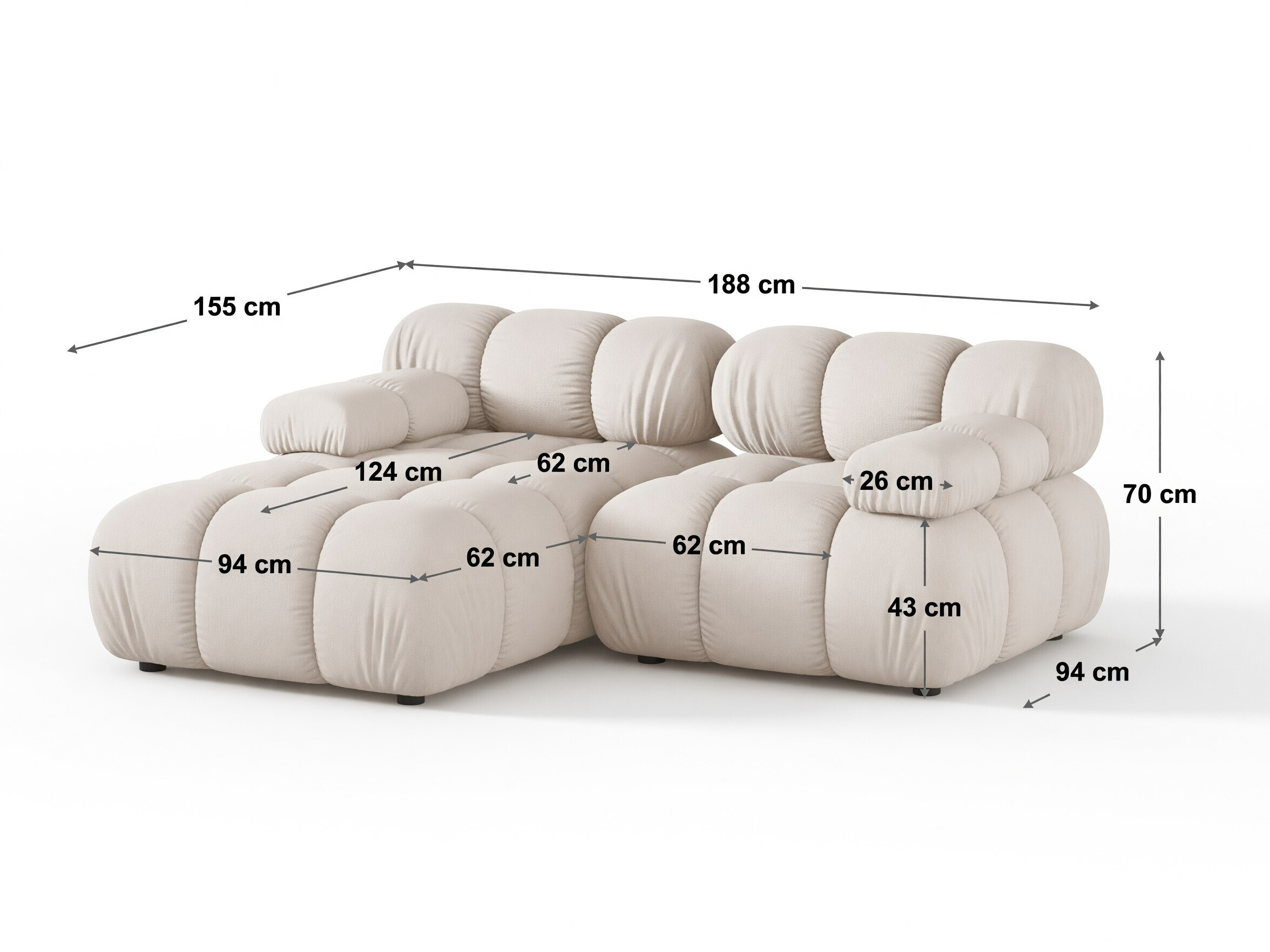 Modulares Ecksofa Caltenu 105 (Sonic 23)