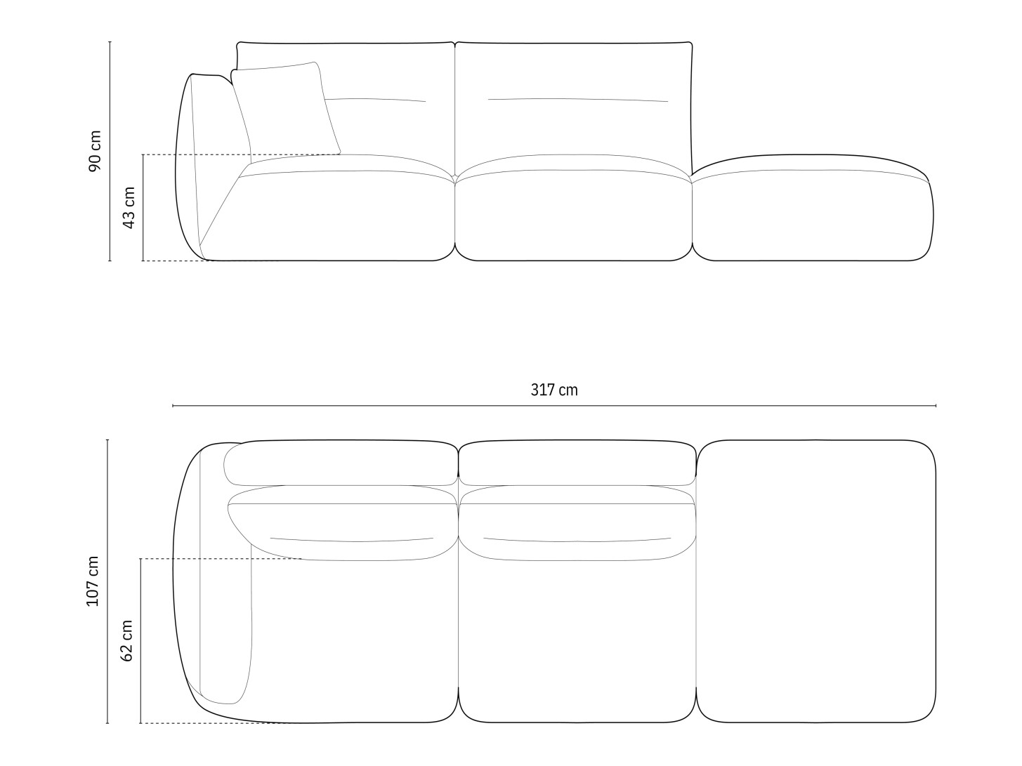 Sofa Felmeli 105 (Wind 02)