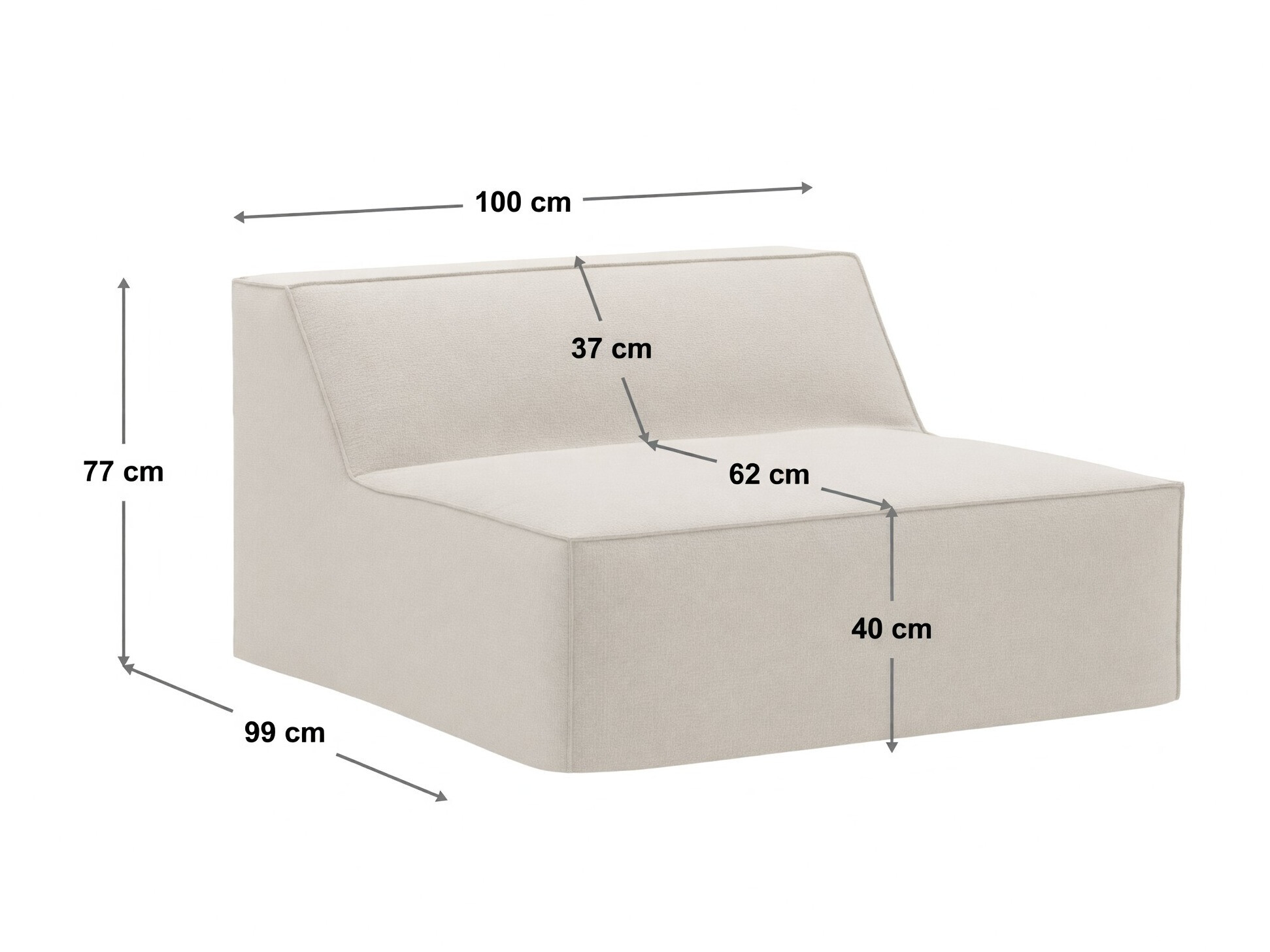 Modularer Sessel Lomcalu 130 (Lins 04)