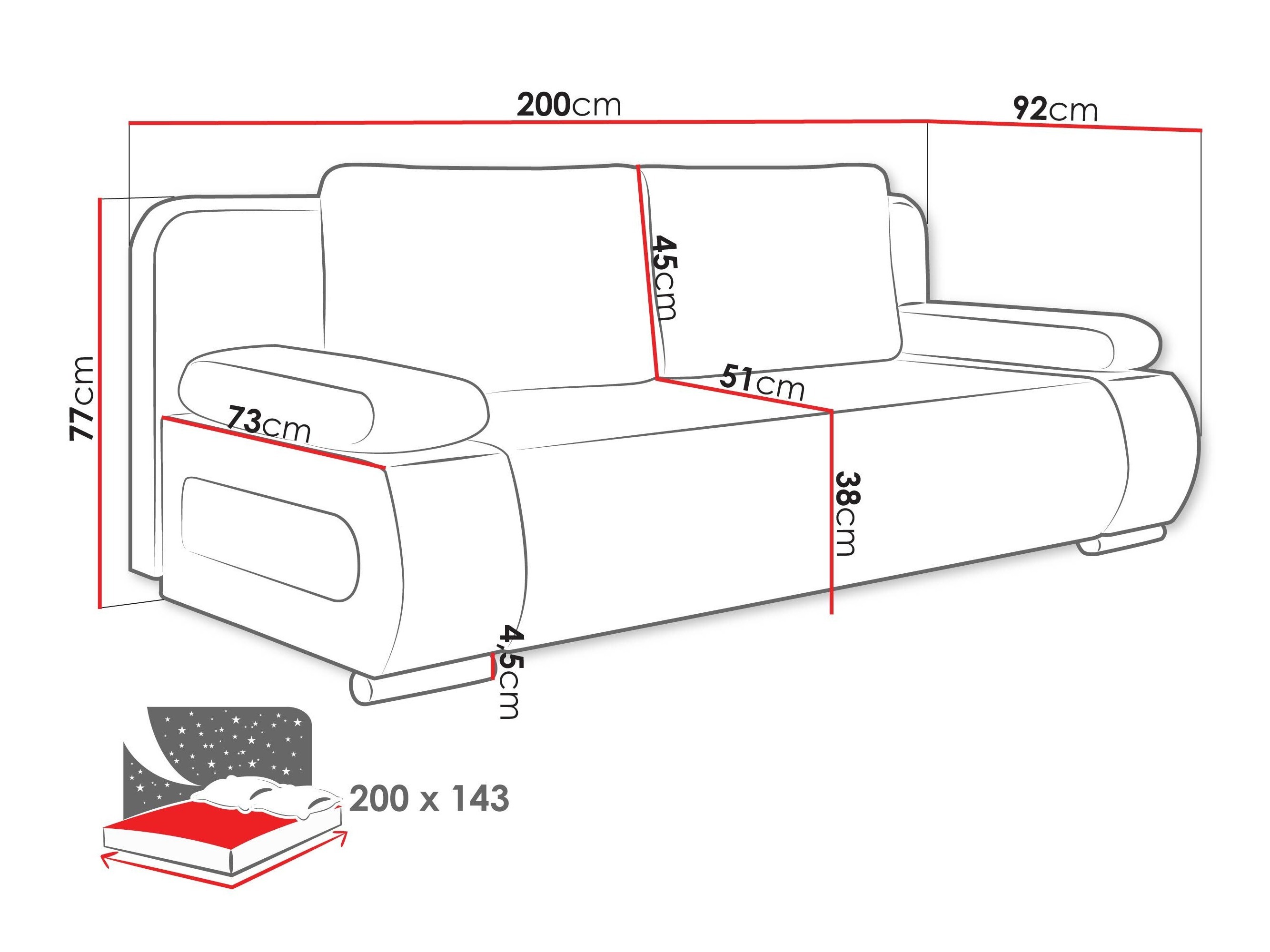 Schlafsofa Comfivo Pudor (Alova 04 + Lawa 06)