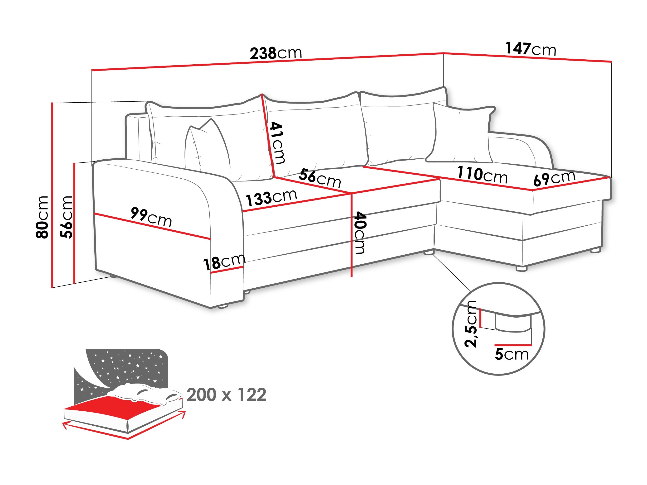 Ecksofa Comfivo Melissa I (Poso 100)