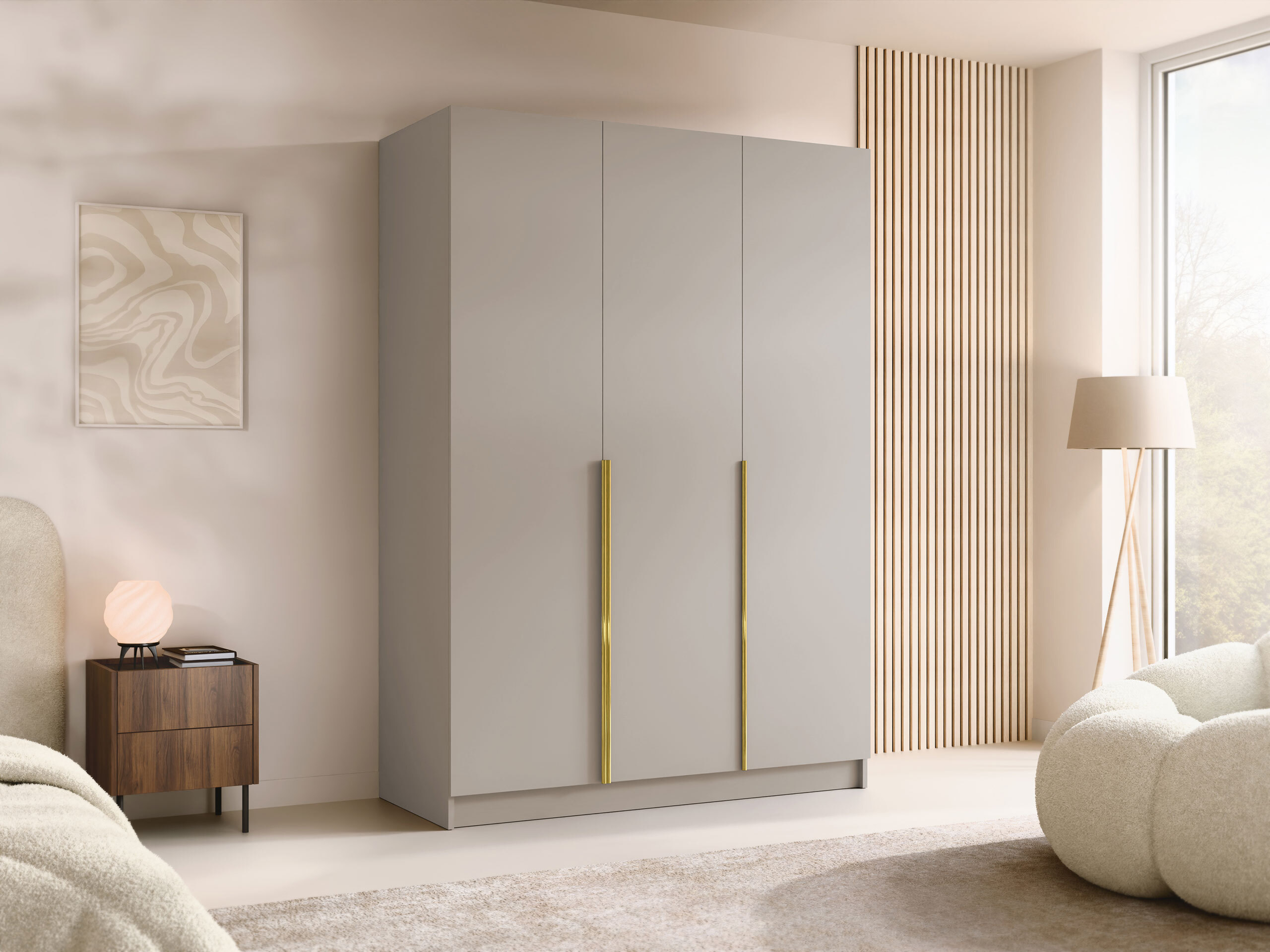 Kleiderschrank Closico Decoron I (Kaschmir + Gold)