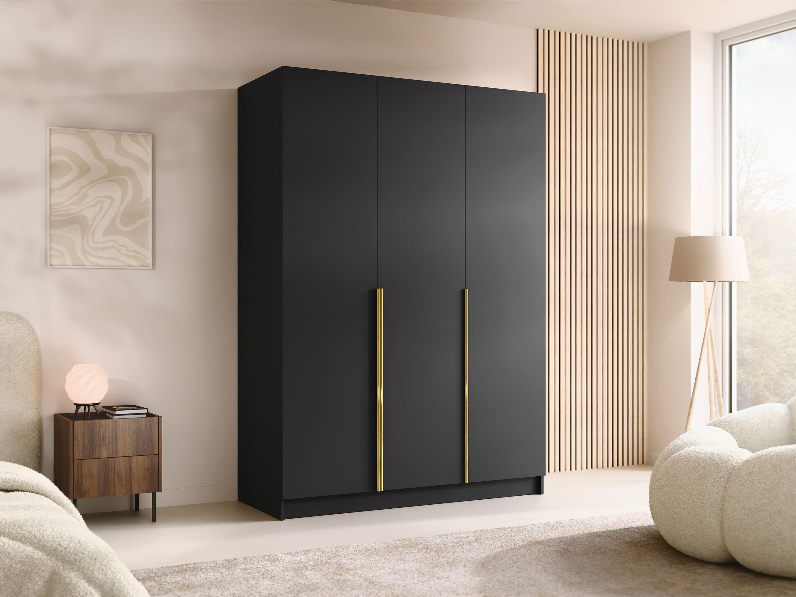 Kleiderschrank Closico Decoron I (Schwarz)