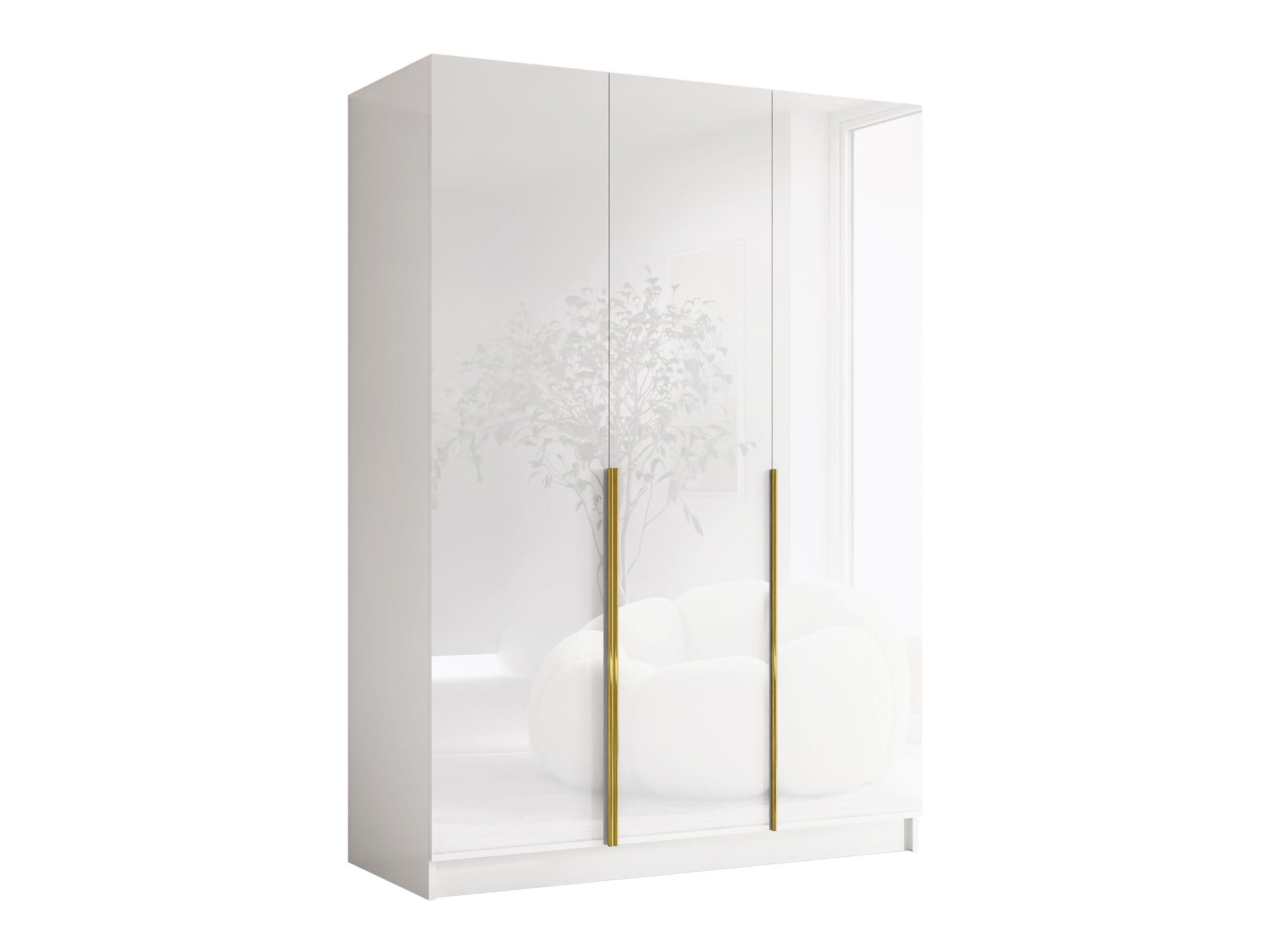 Kleiderschrank Closico Decoron I (Weiß + Weiß glänzend)