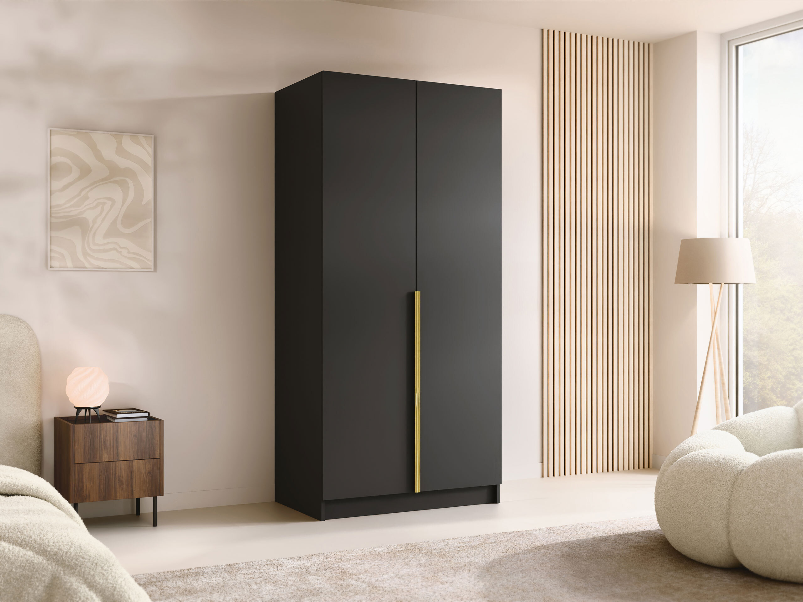 Kleiderschrank Closico Staton I (Schwarz)