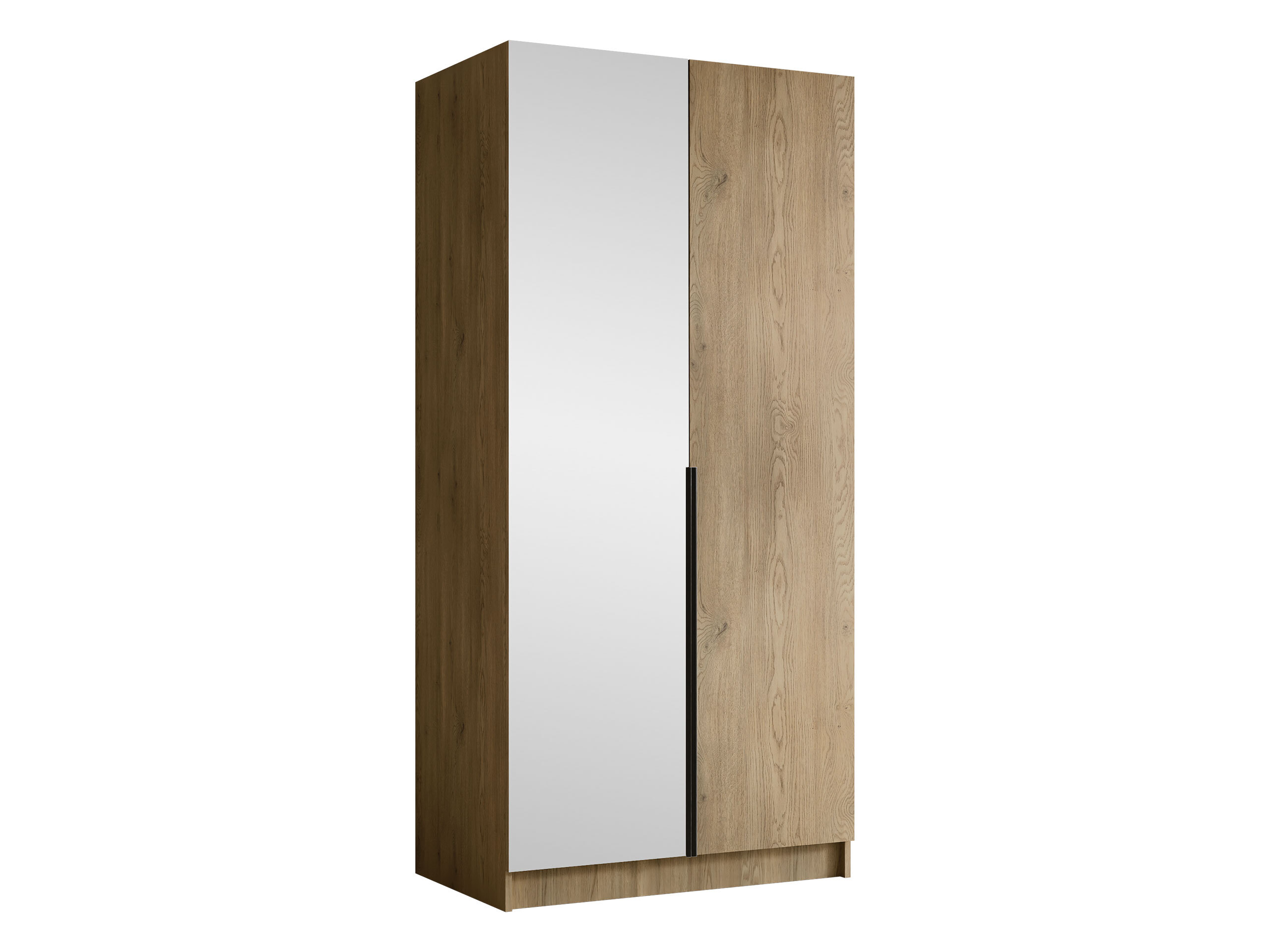 Kleiderschrank Closico Staton II (Helles Holz + Schwarz)