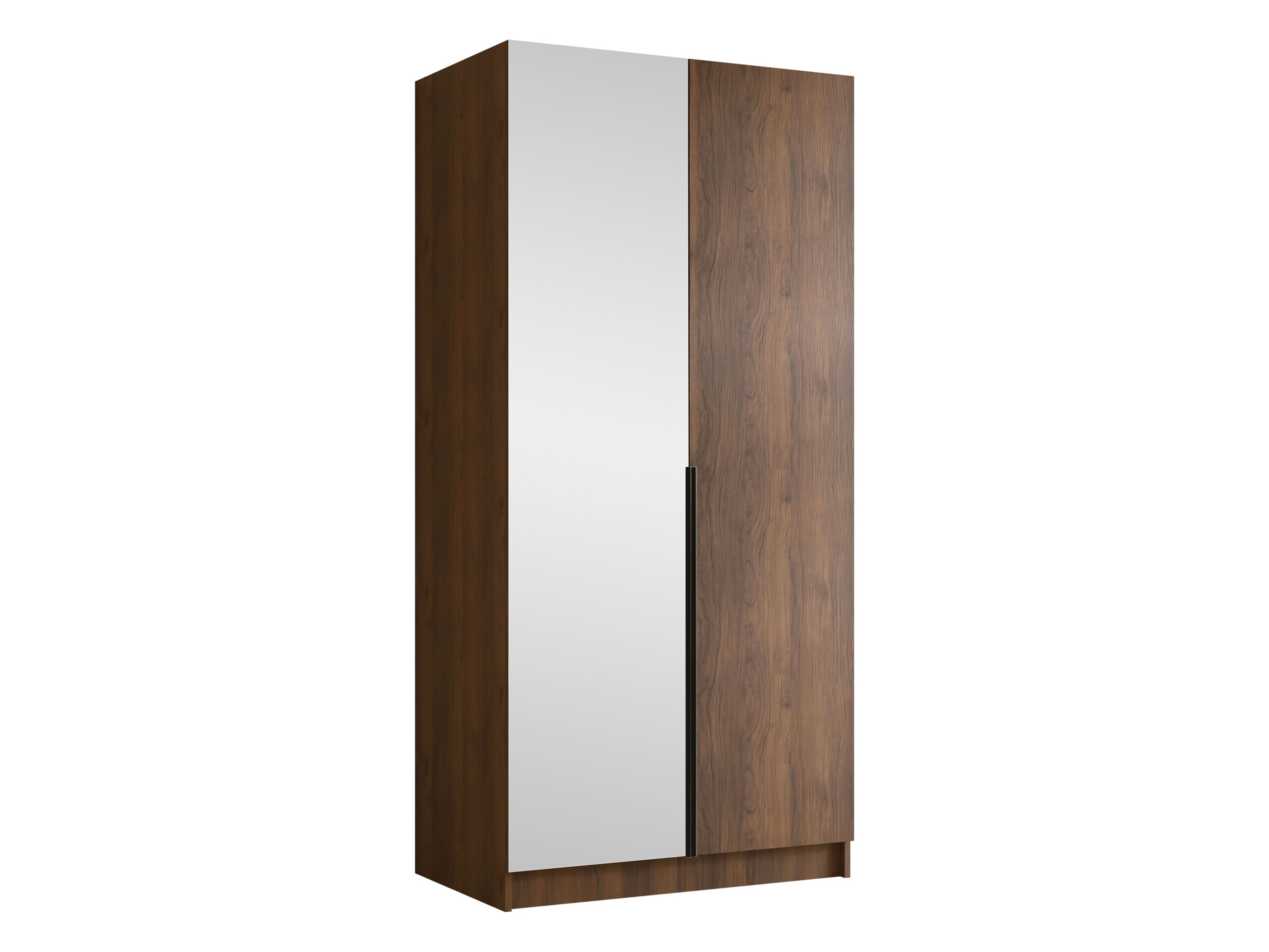 Kleiderschrank Closico Staton II (Walnussholzoptik + Schwarz)