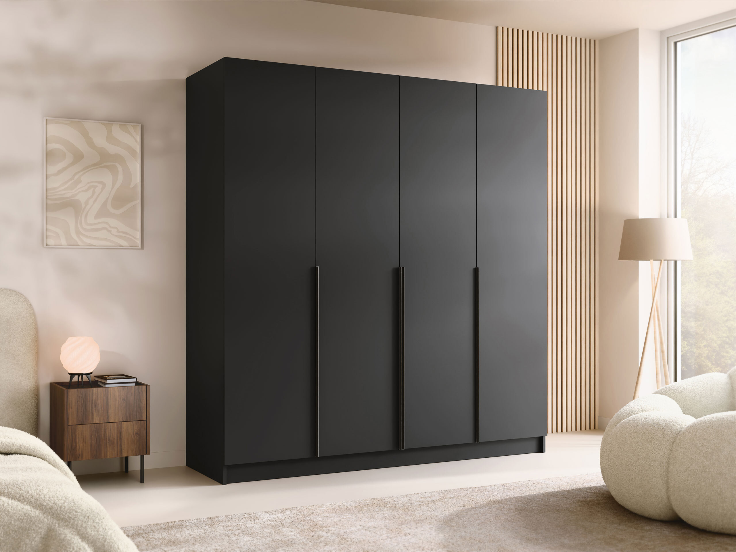 Kleiderschrank Closico Navor I (Schwarz)