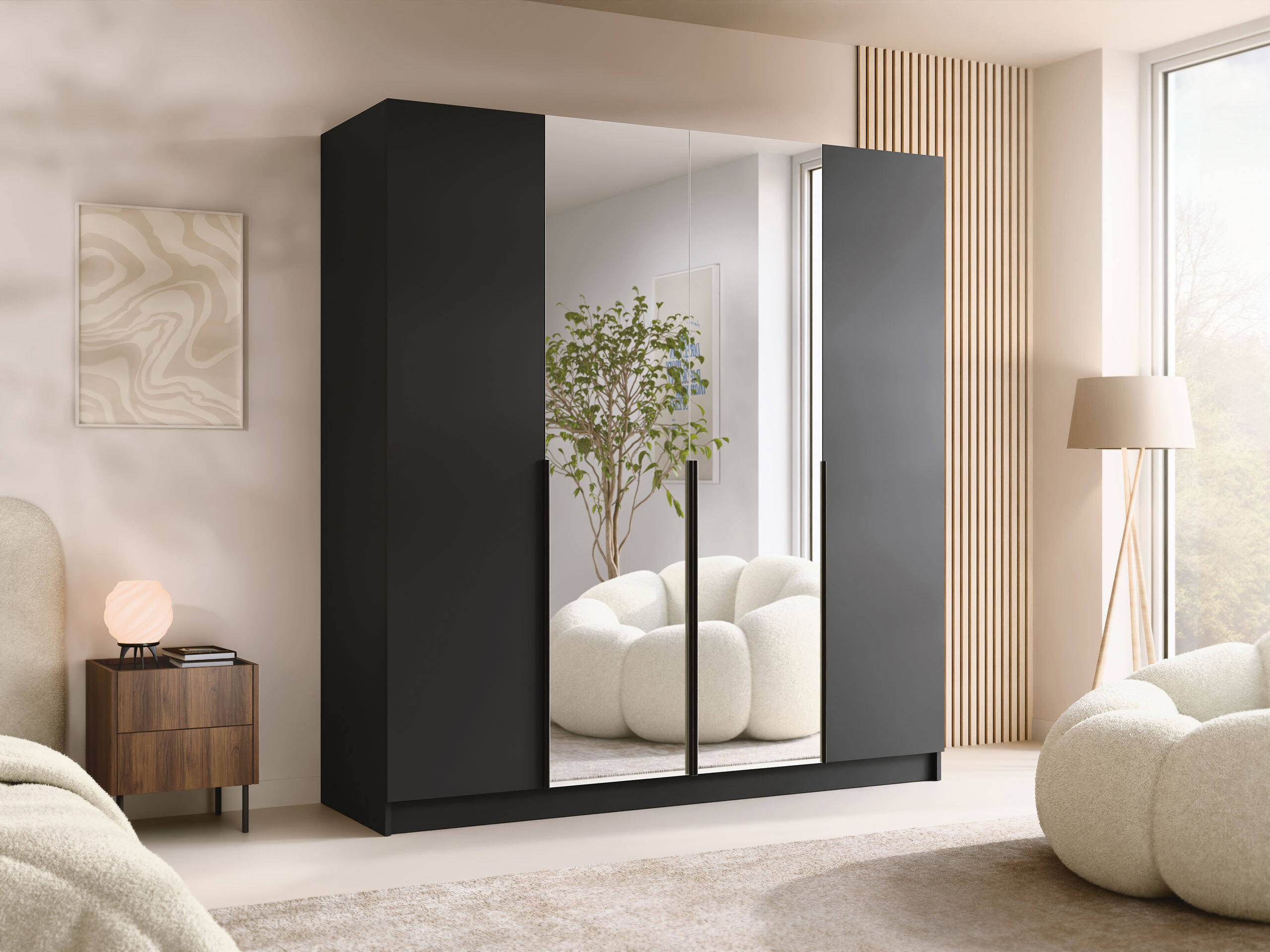 Kleiderschrank Closico Navor II (Schwarz)