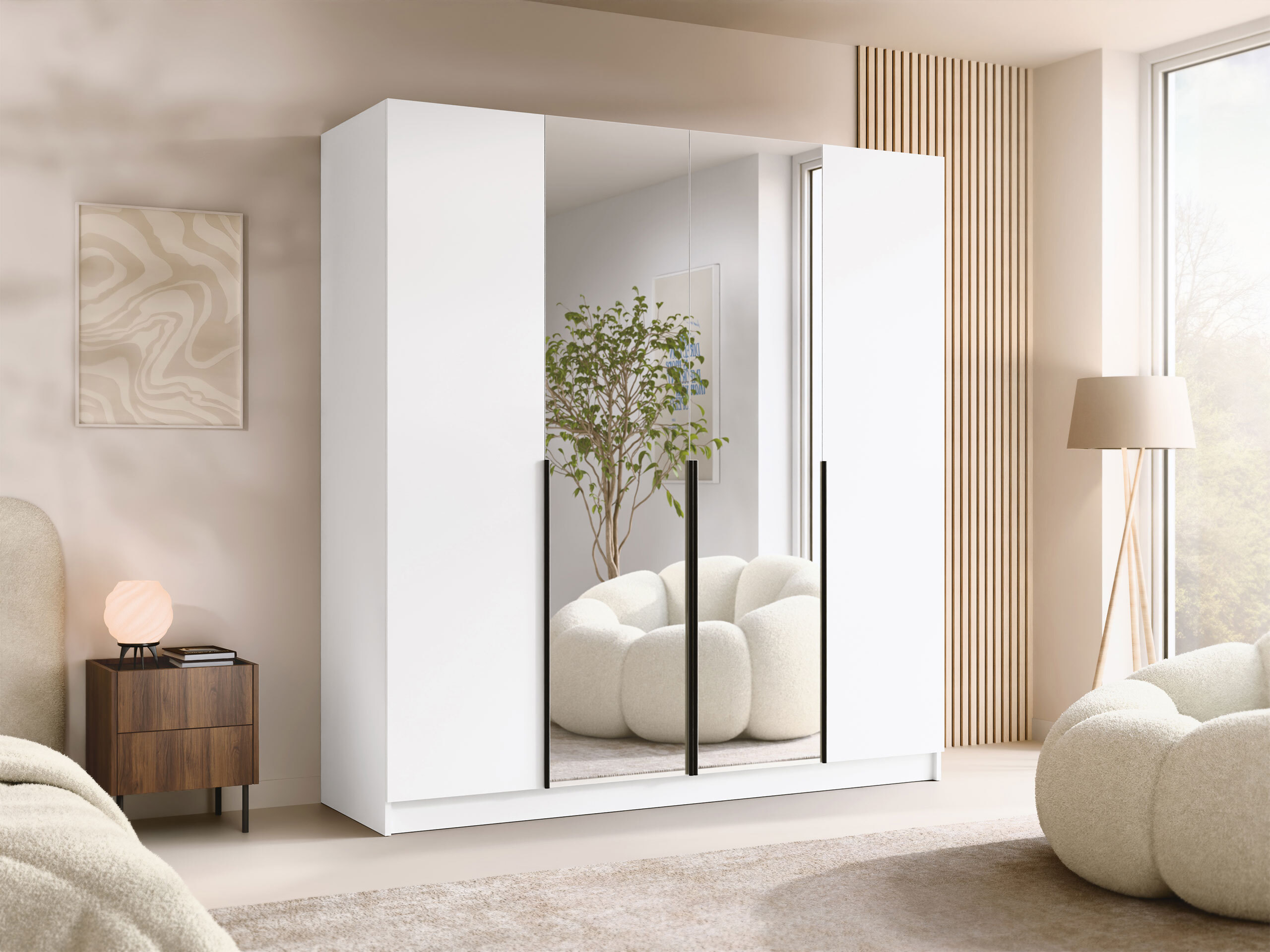 Kleiderschrank Closico Navor II (Weiß)