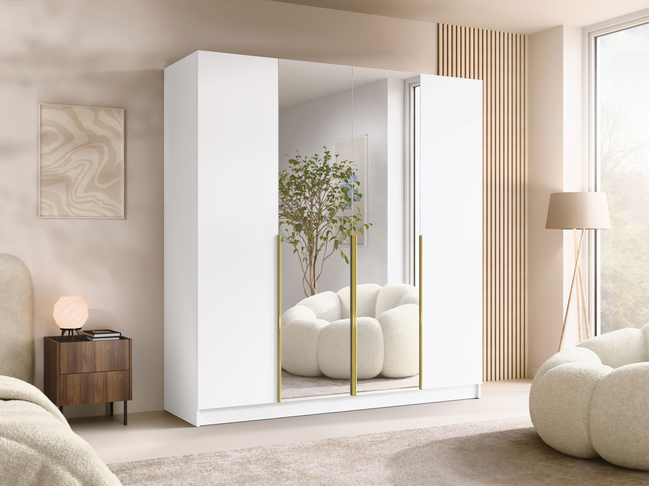 Kleiderschrank Closico Navor II (Weiß)