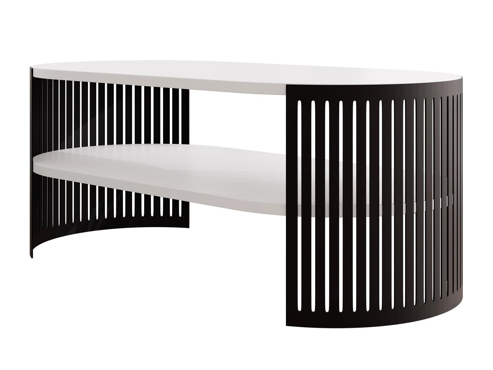 Couchtisch Civer III (Schwarz + Weiß)