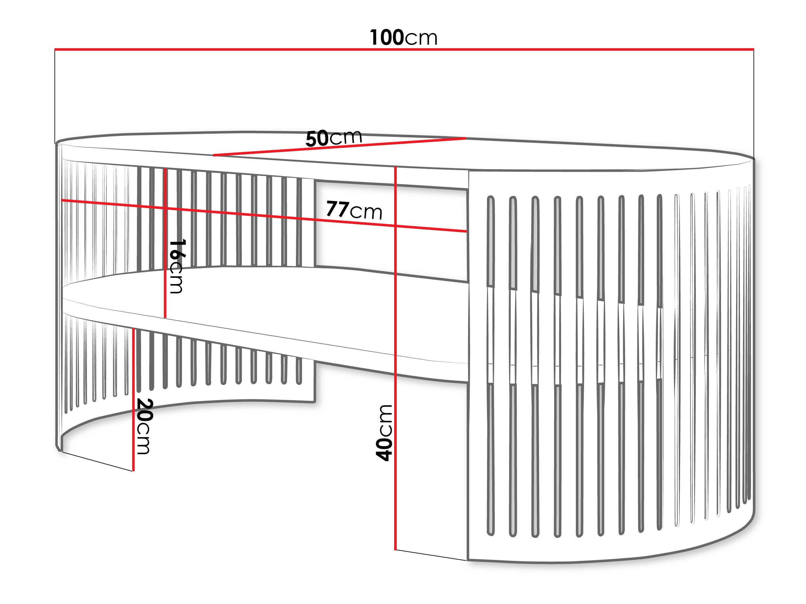 Couchtisch Civer III (Schwarz + Weiß)