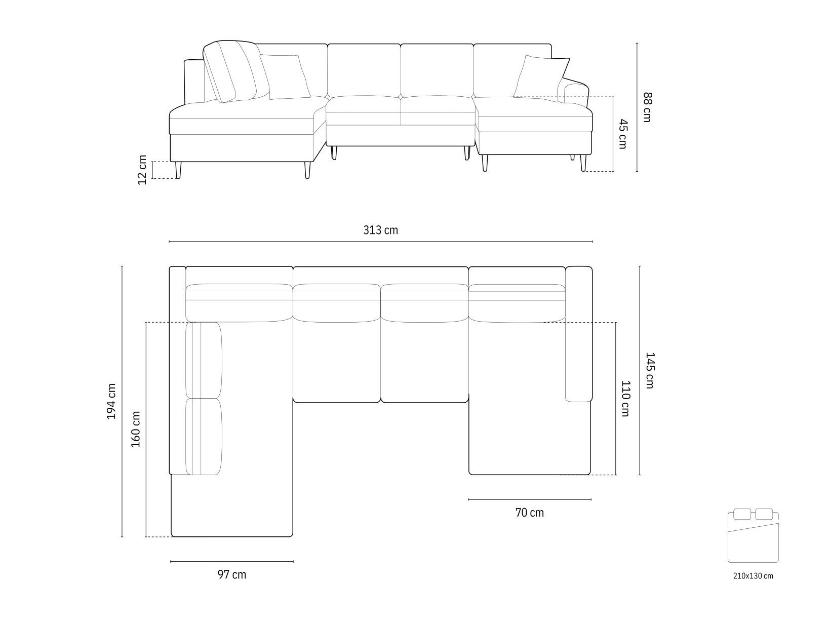 Ecksofa Lomveso 100 (Riviera 21)
