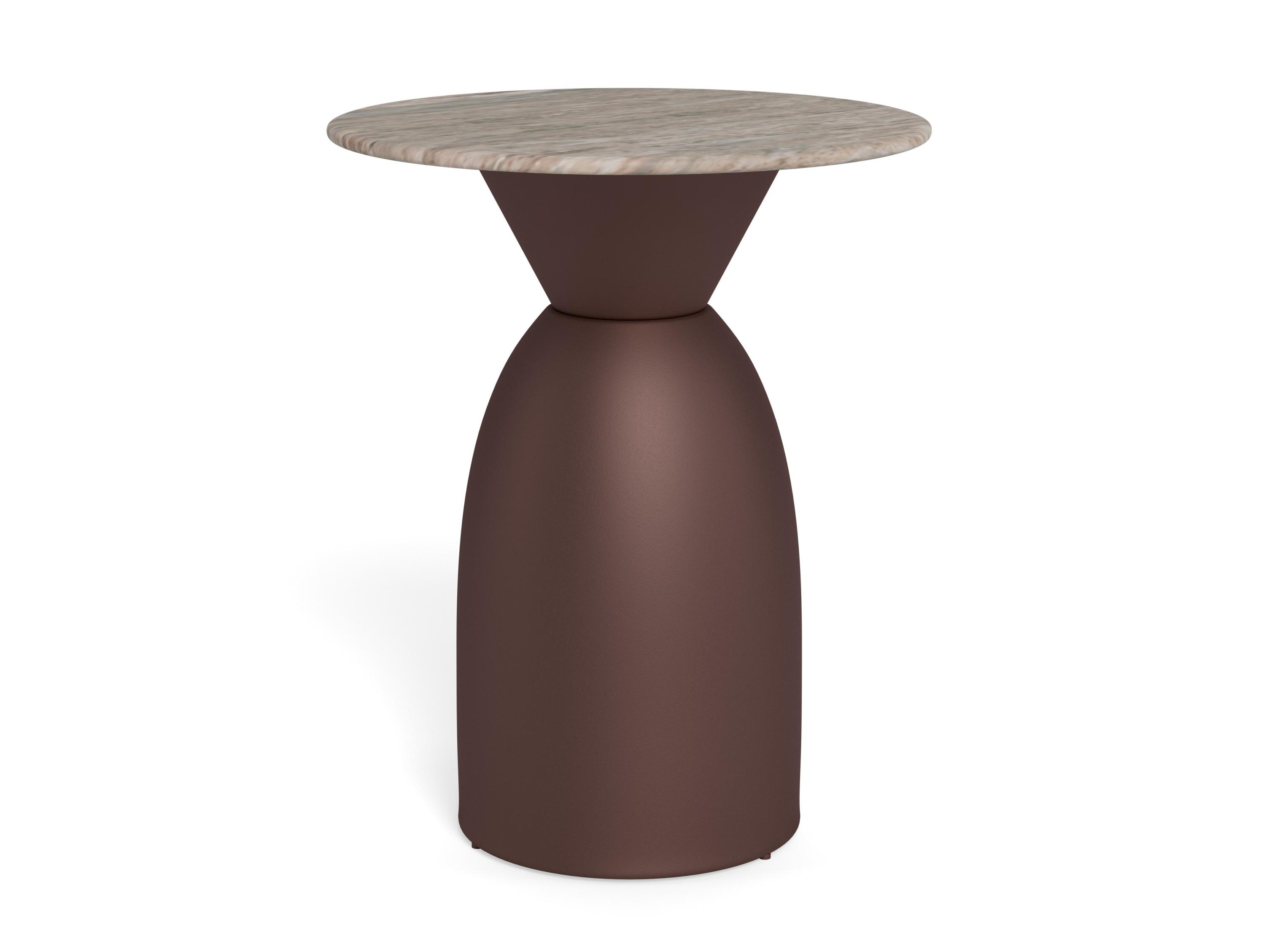 Beistelltisch Norsica 1074 (Braun + Grauer Marmor)