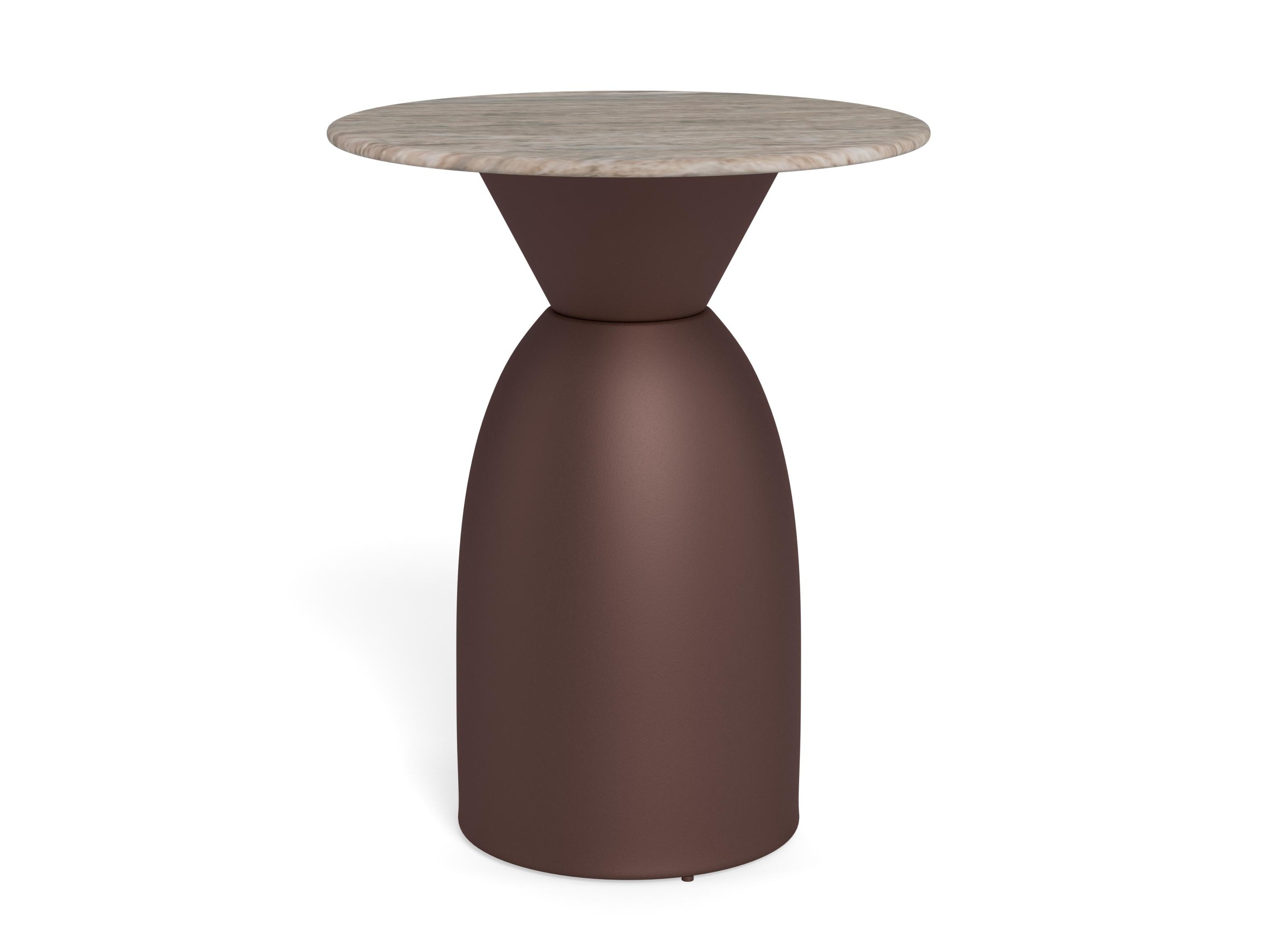 Beistelltisch Norsica 1074 (Braun + Grauer Marmor)