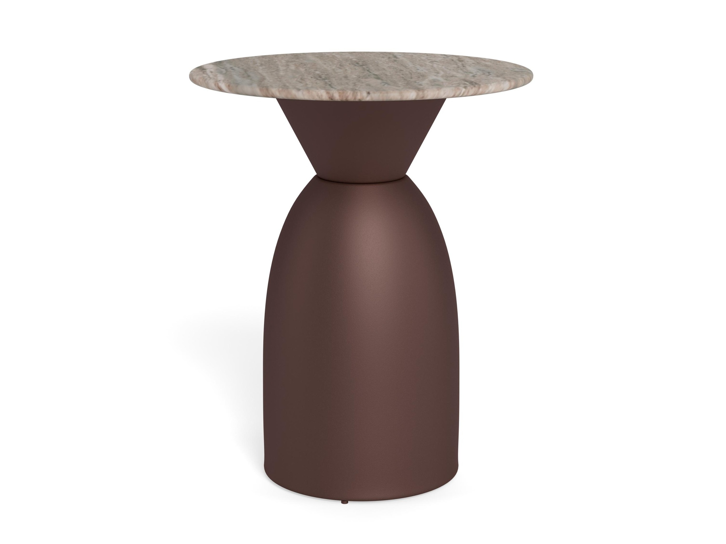 Beistelltisch Norsica 1074 (Braun + Grauer Marmor)