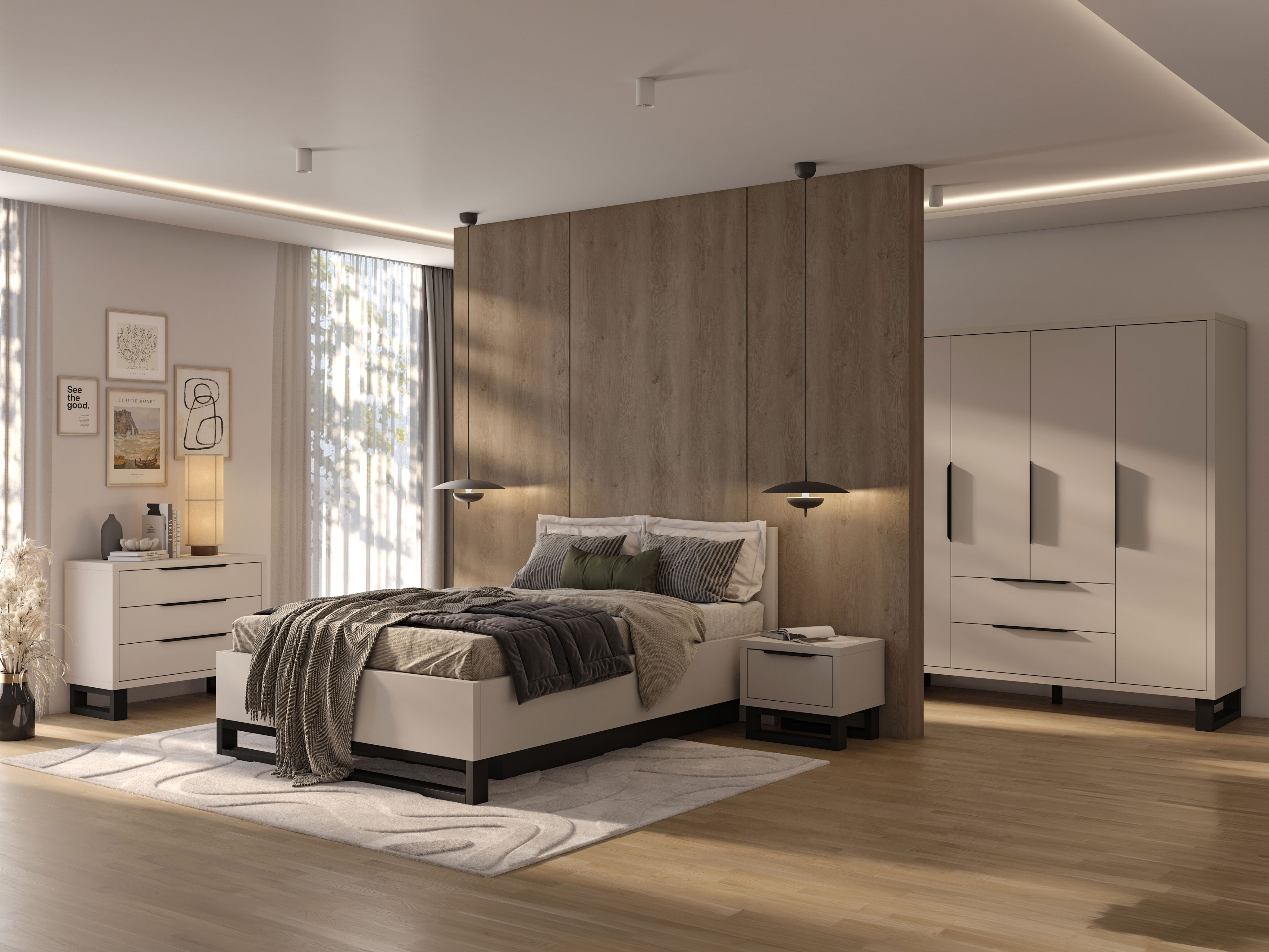Bett Avicavu 118 (Kaschmir + Schwarz)