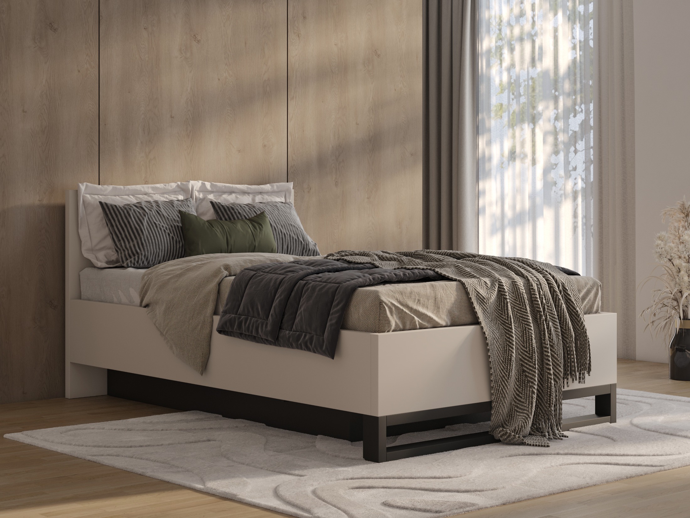 Bett Avicavu 118 (Kaschmir + Schwarz)