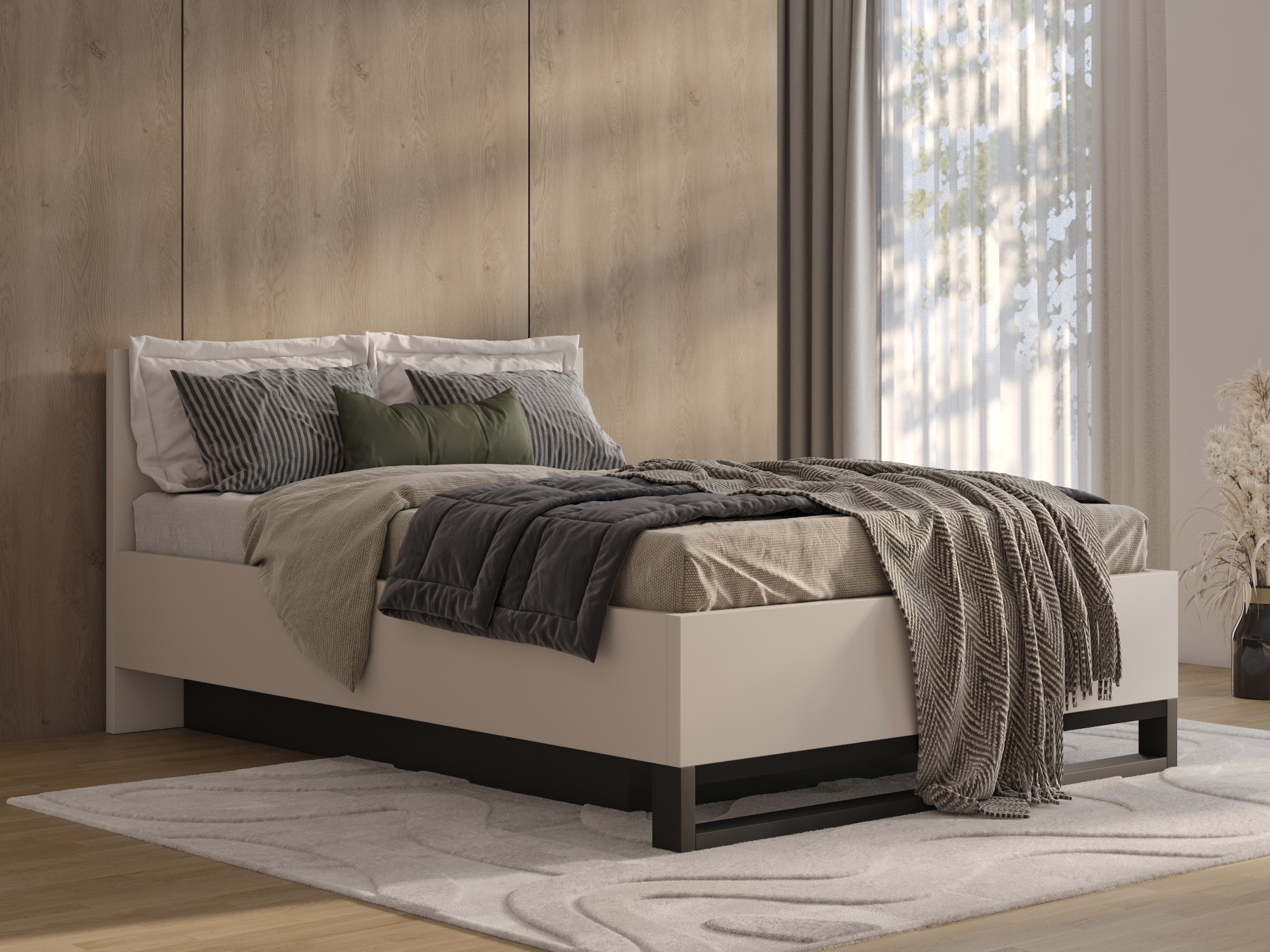 Bett Avicavu 118 (Kaschmir + Schwarz)