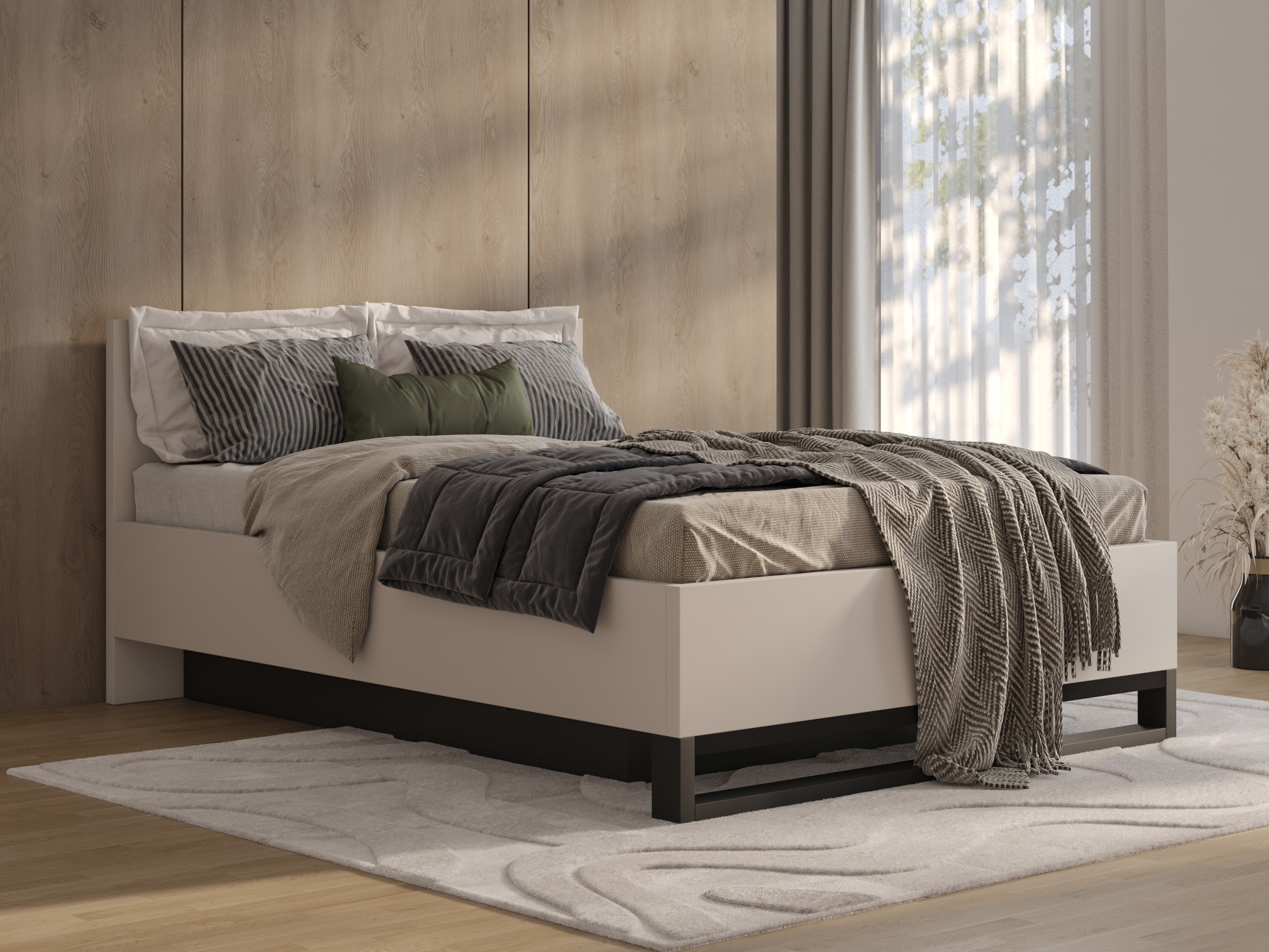 Bett Avicavu 118 (Kaschmir + Schwarz)