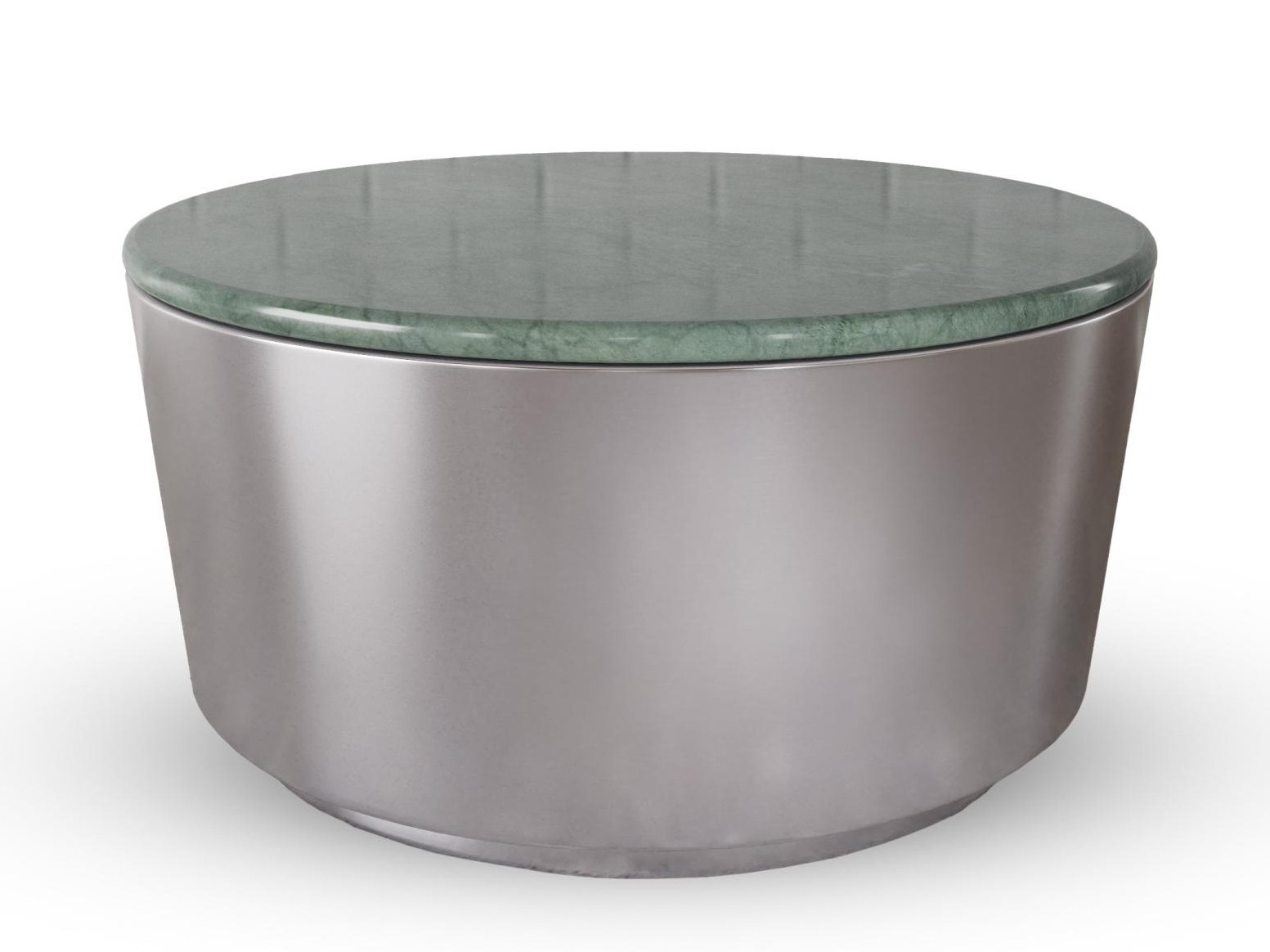 Couchtisch Norsica 1084 (Silber + Grüner Marmor)
