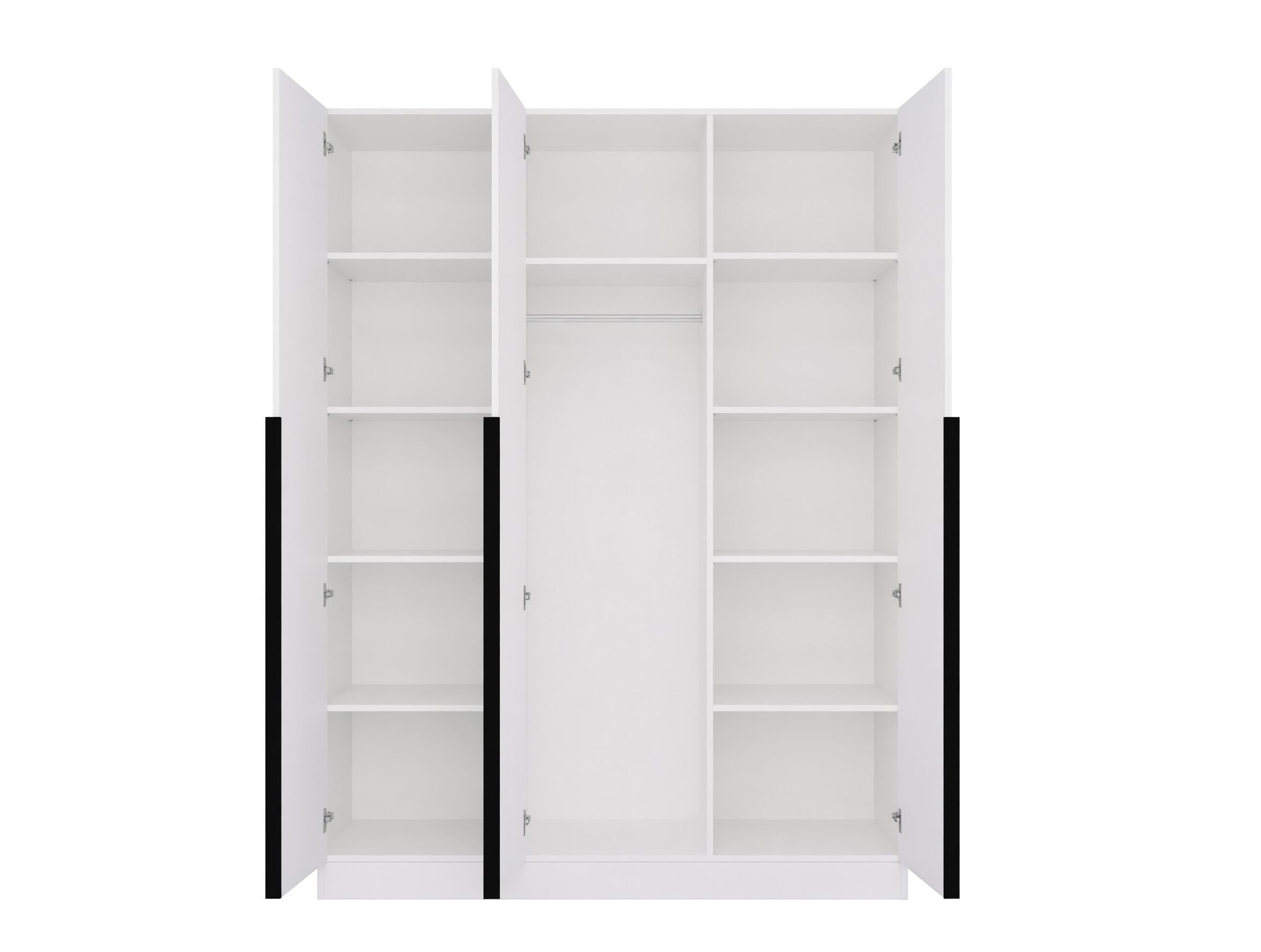 Kleiderschrank Mandeville 369 (Weiß + Schwarz)