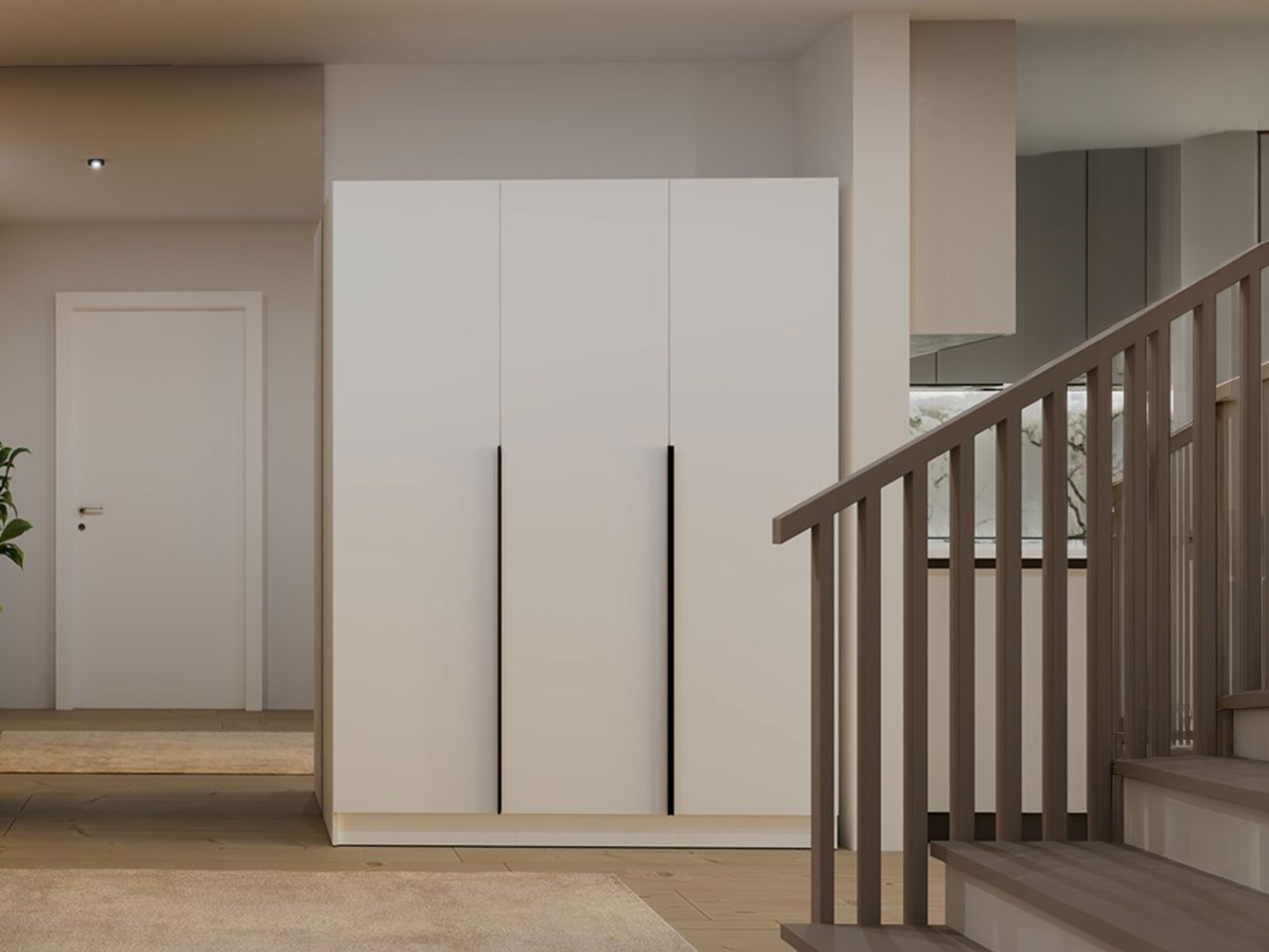 Kleiderschrank Mandeville 369 (Weiß + Schwarz)