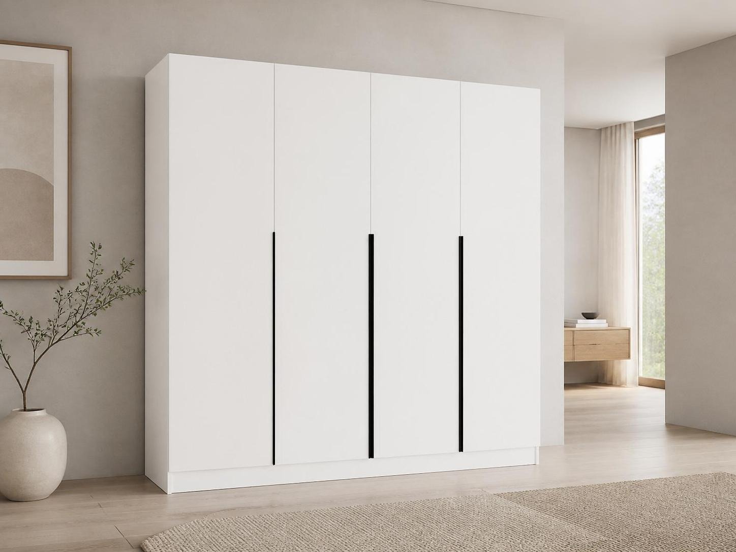 Kleiderschrank Mandeville 370 (Weiß + Schwarz)